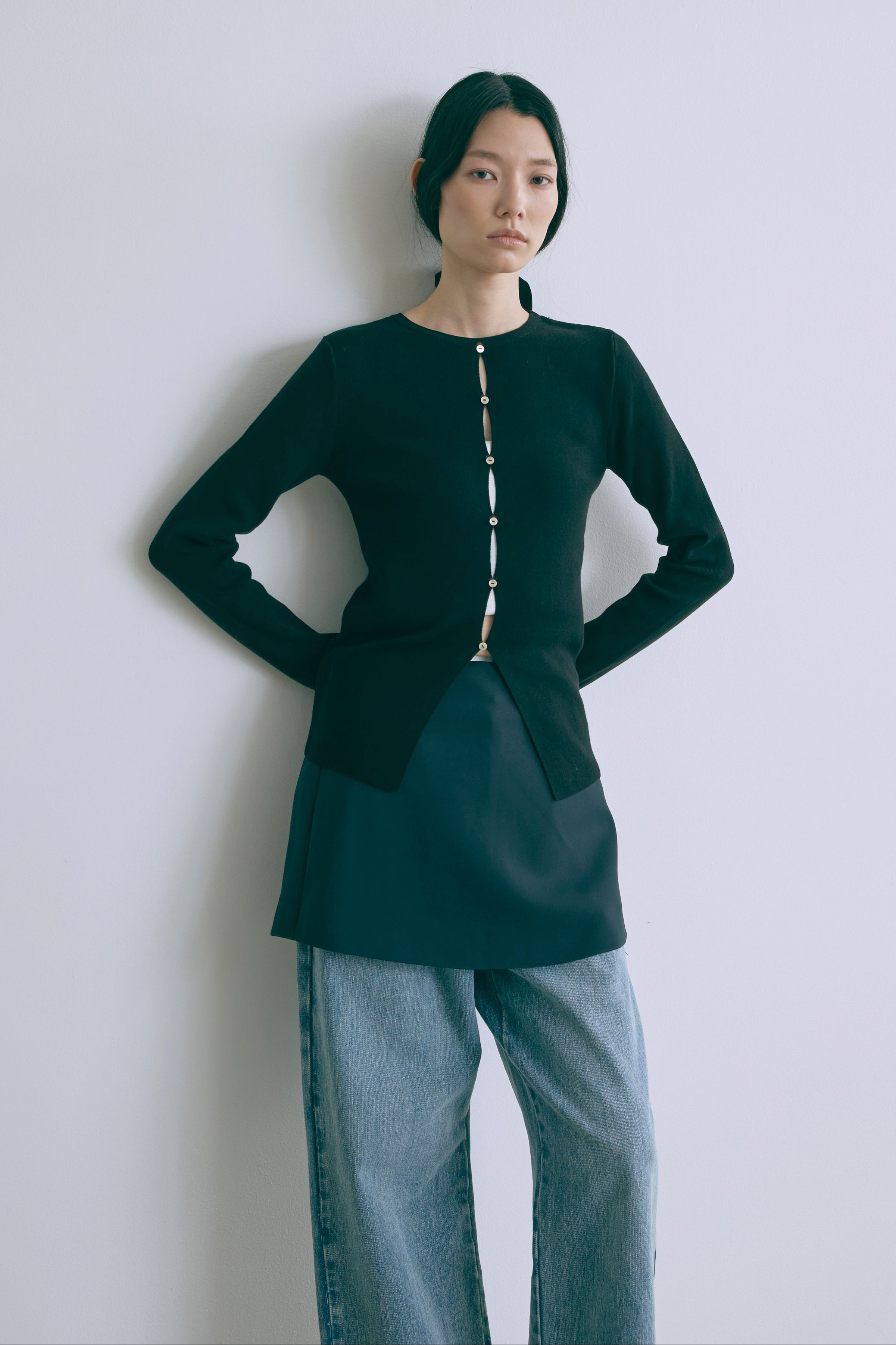 着用カラー:サックス 着用サイズ:1 モデル身長:174cm