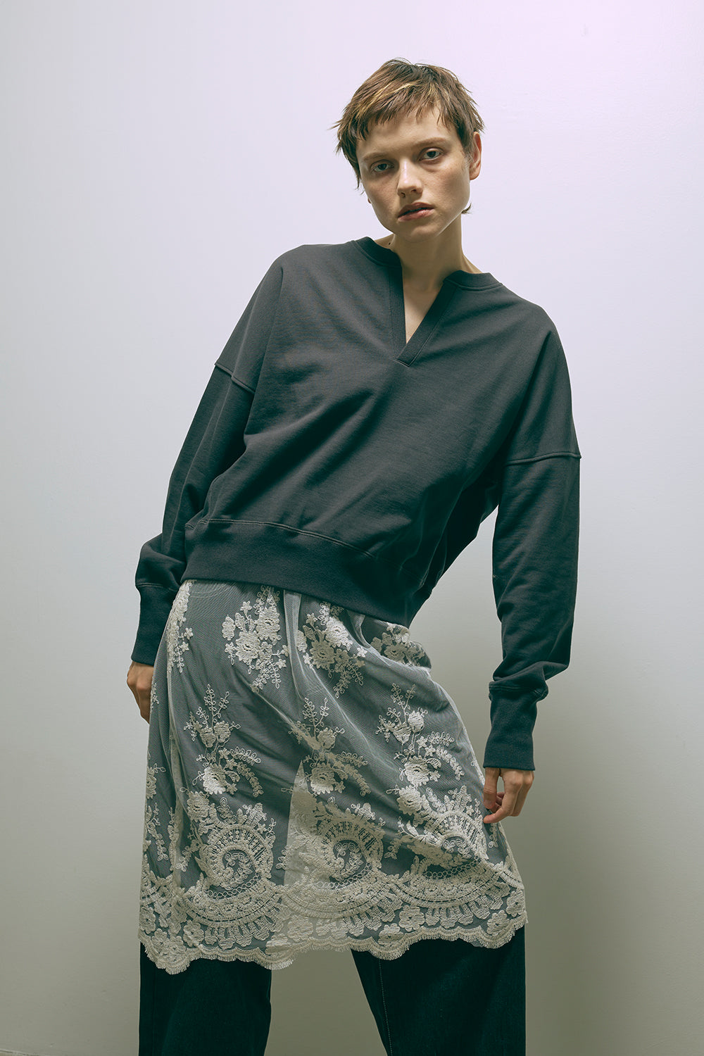 【Set Up】Key Neck Sweat Pullover
