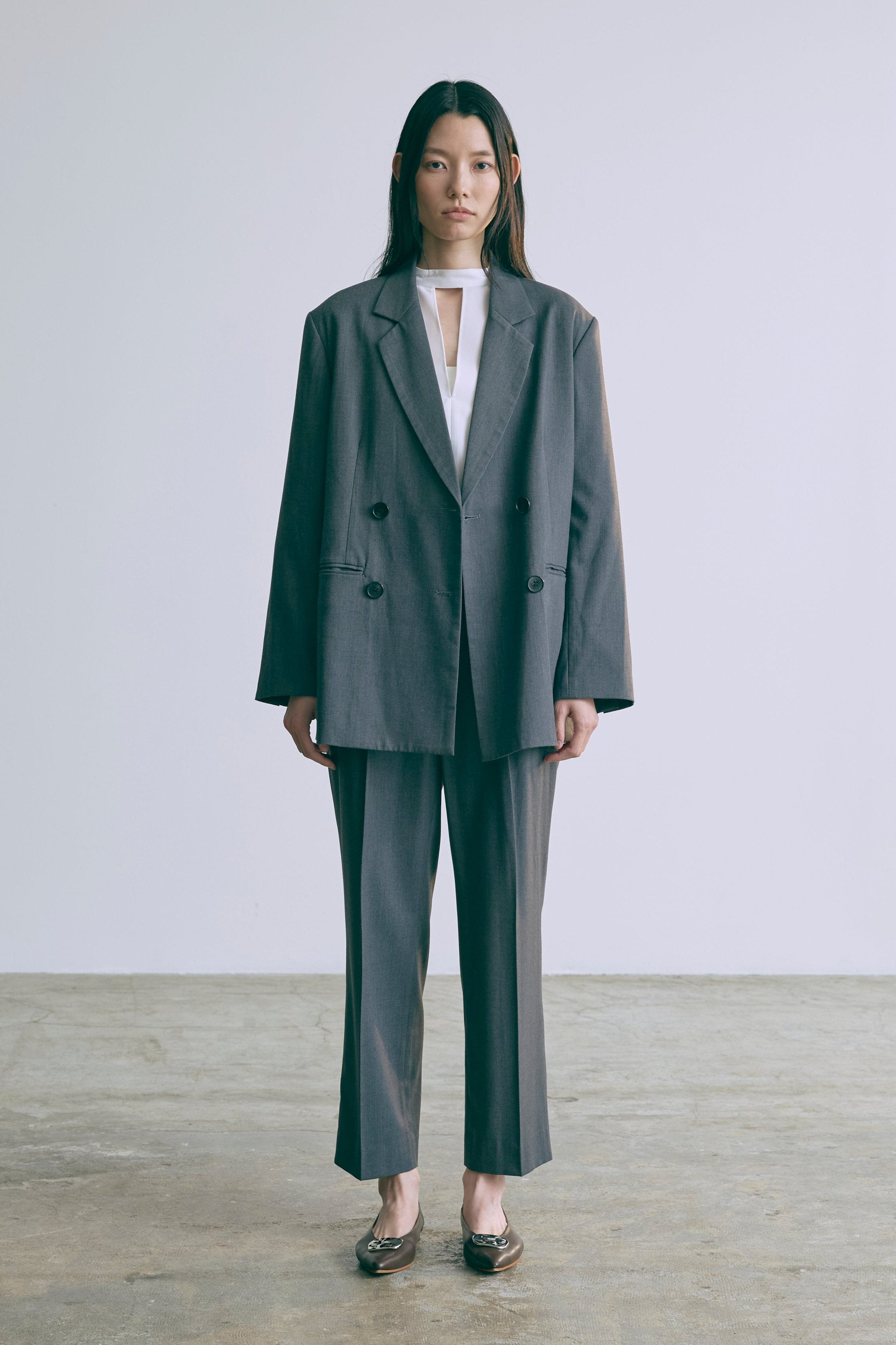 着用カラー:杢グレー 着用サイズ:1 モデル身長174cm