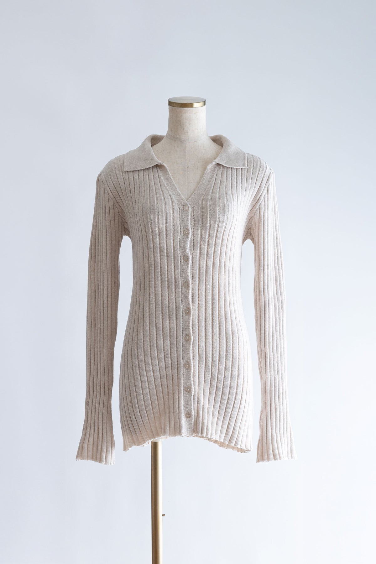 【Set Up】Chenille Collar Cardigan アイボリー