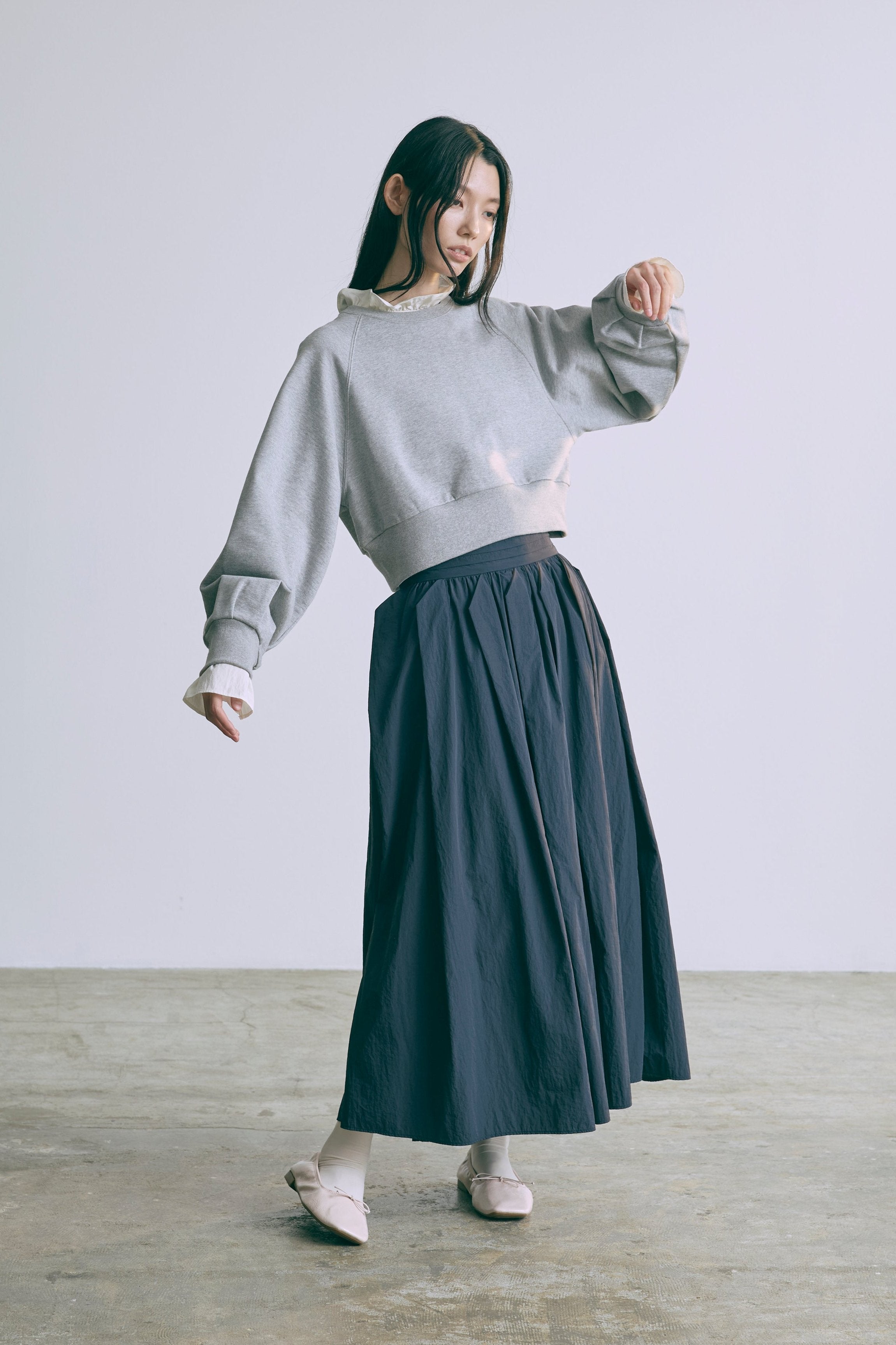 着用カラー:杢グレー モデル身長:174cm