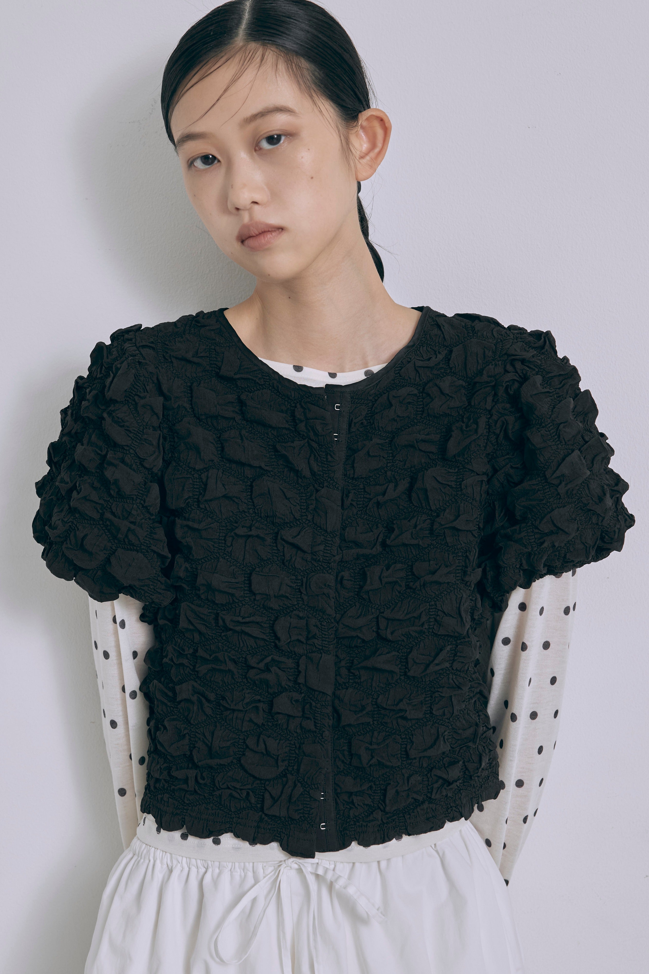 Puff Smocked Short Blouse