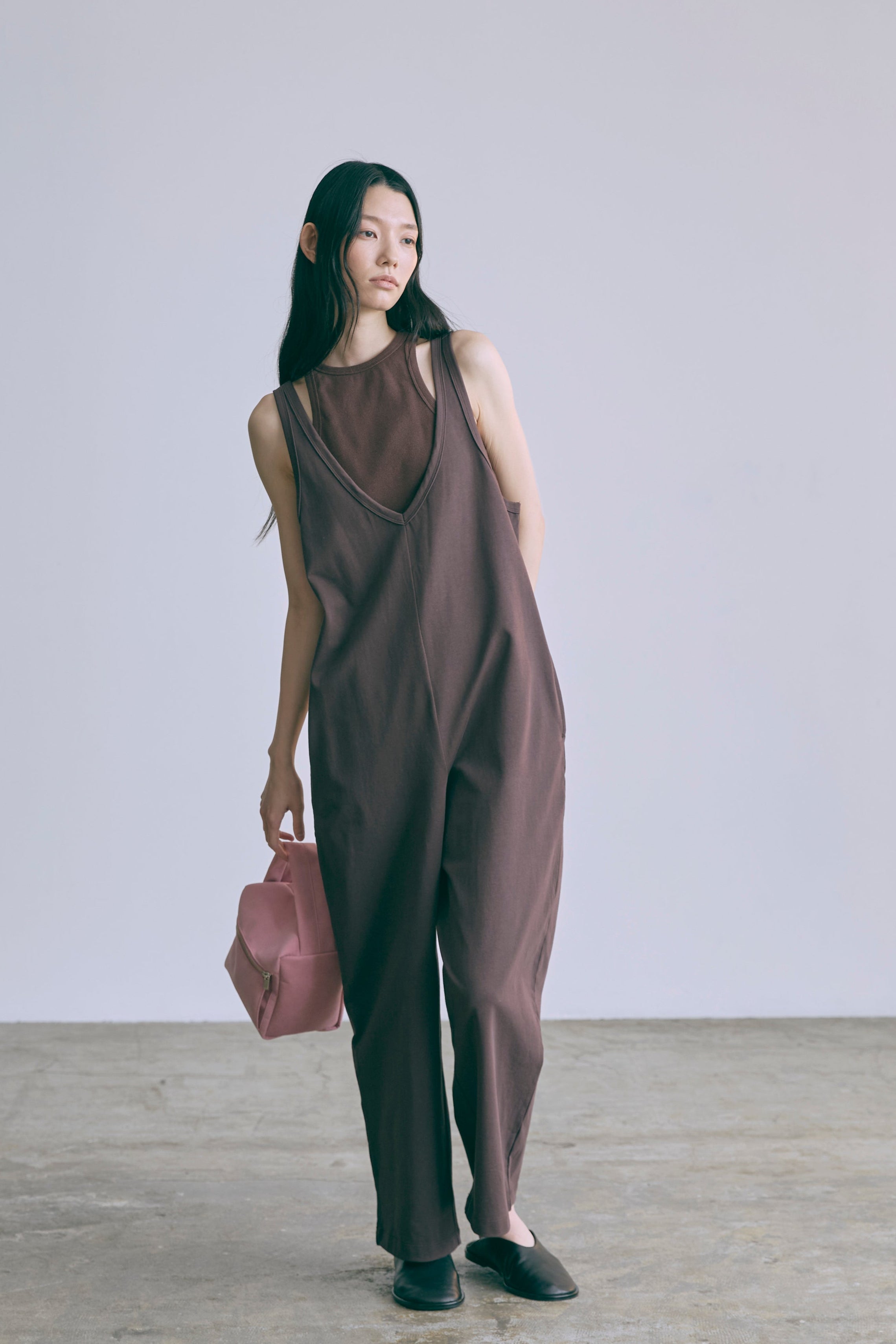 Jersey Set Rompers ブラウン size:1 model:174cm AMIRU