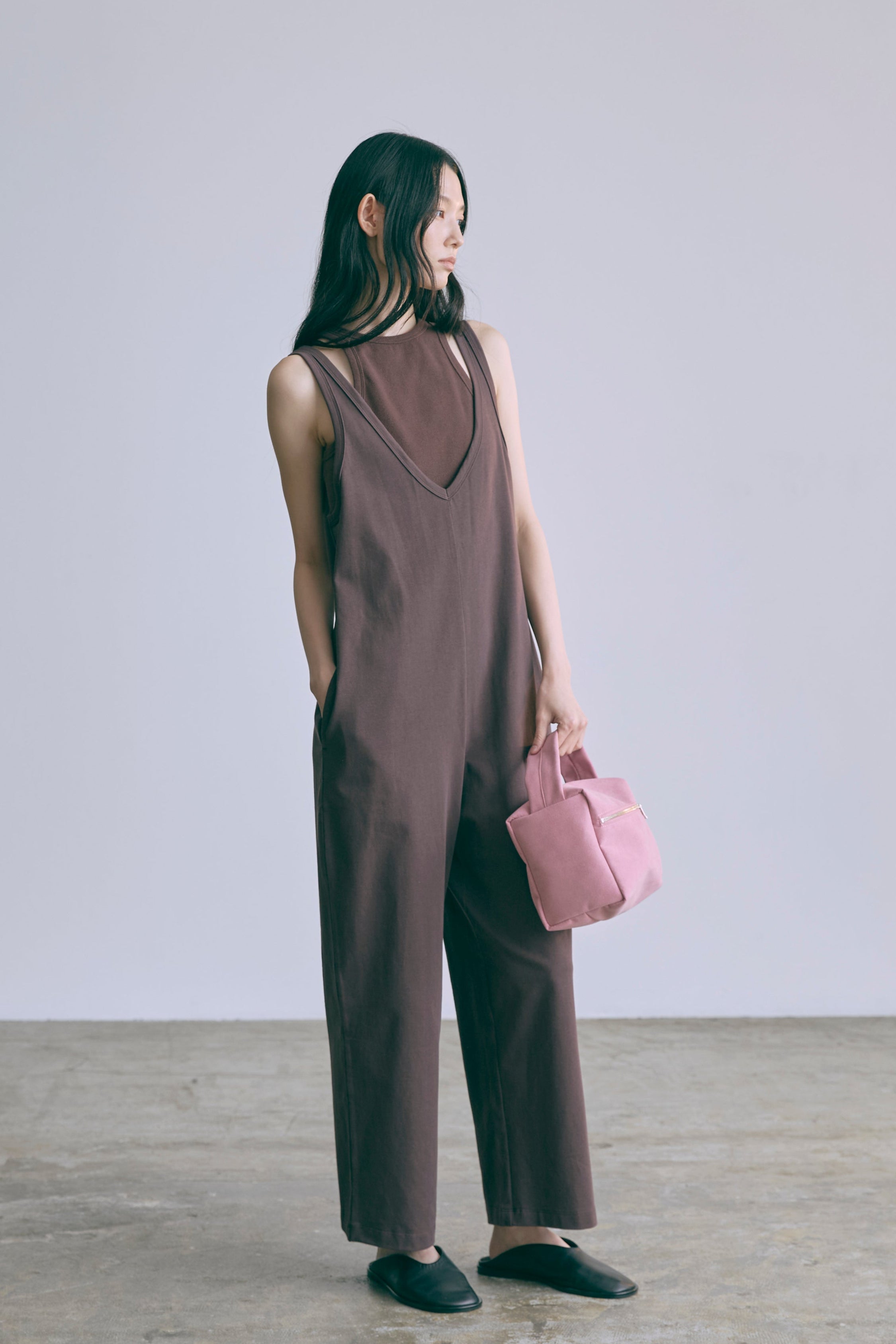 Jersey Set Rompers ブラウン model:174cm AMIRU