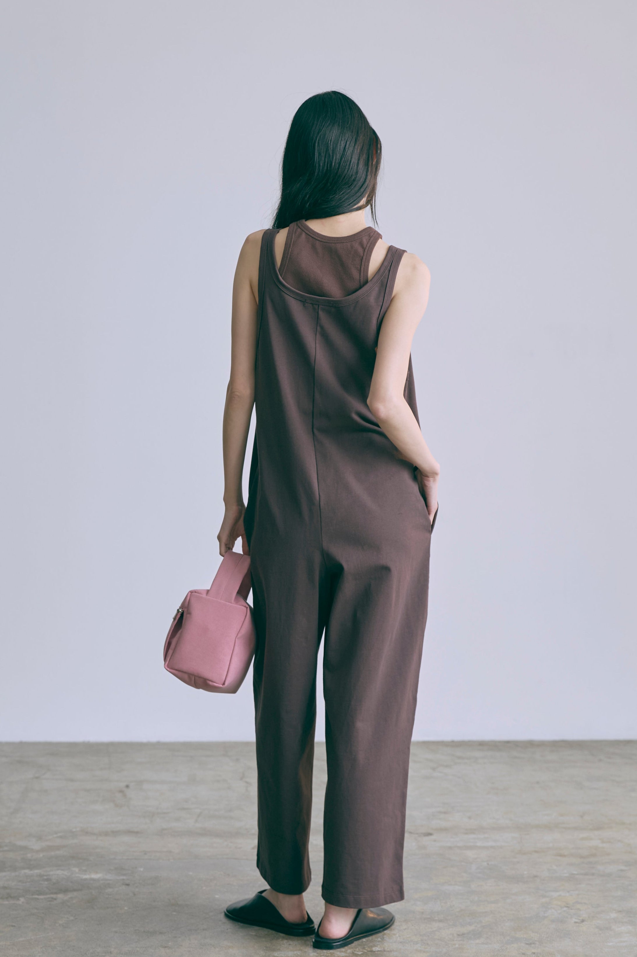 Jersey Set Rompers ブラウン model:174cm AMIRU