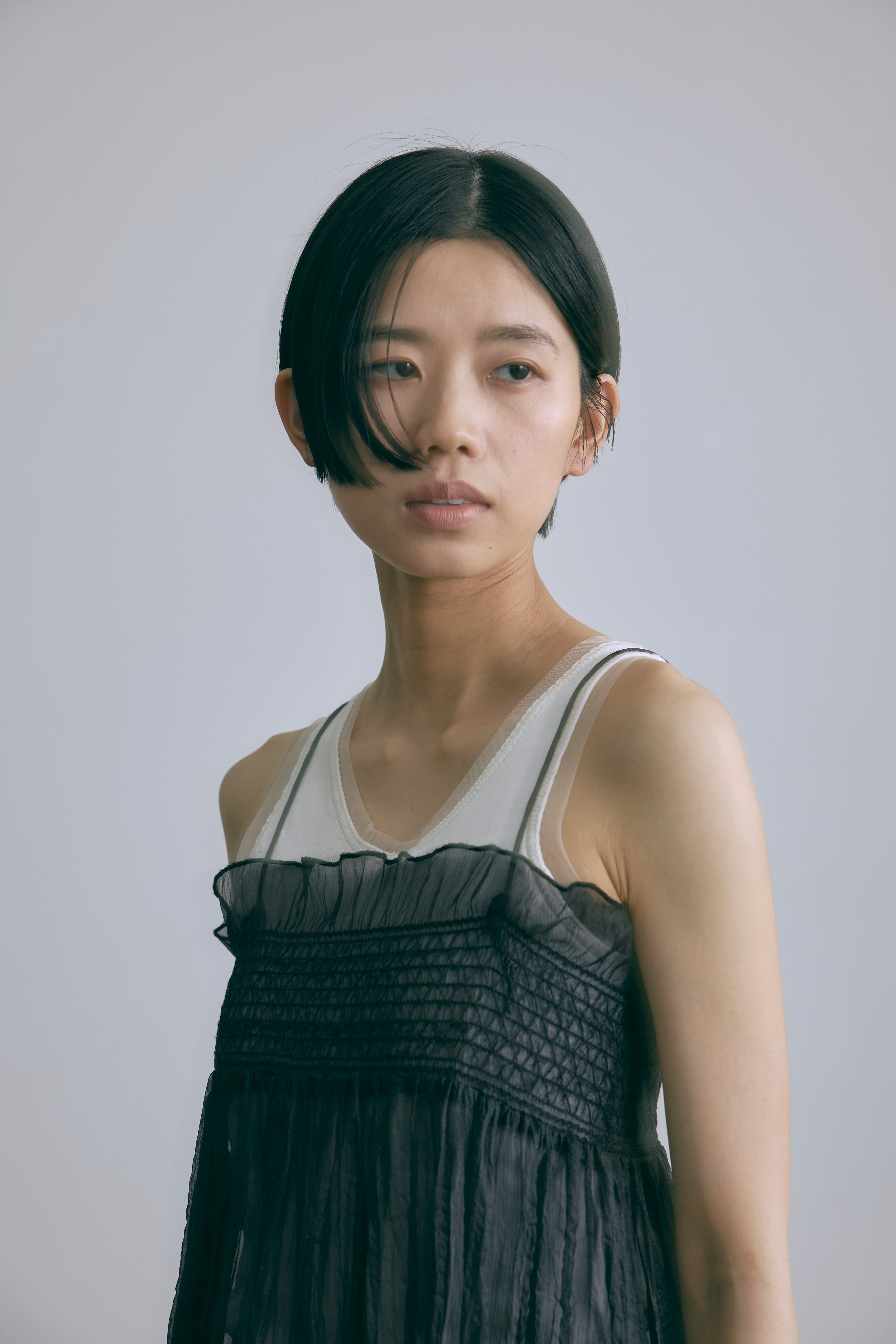 2Way Sheer Crinkled Skirt Dress