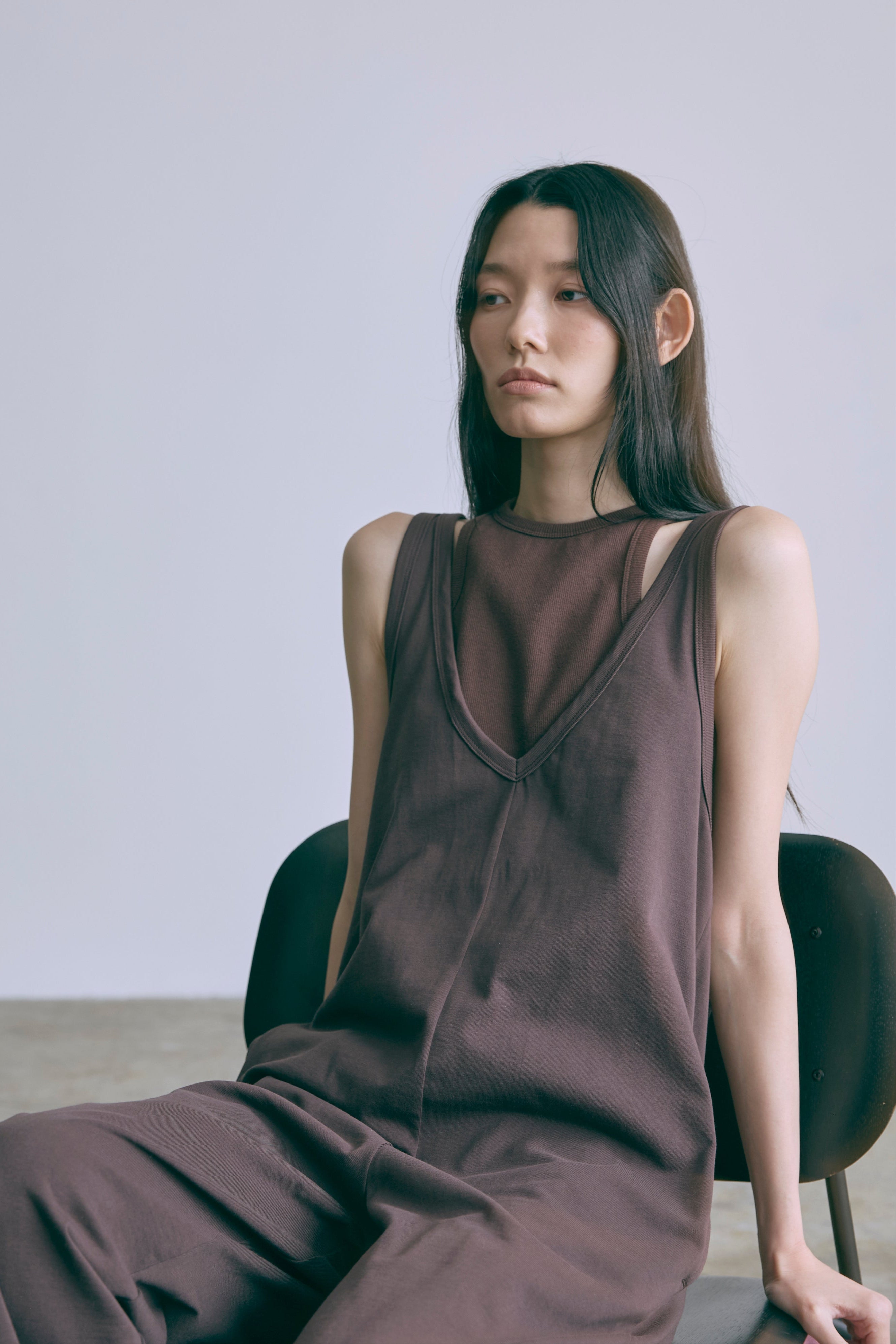 Jersey Set Rompers ブラウン model:174cm AMIRU