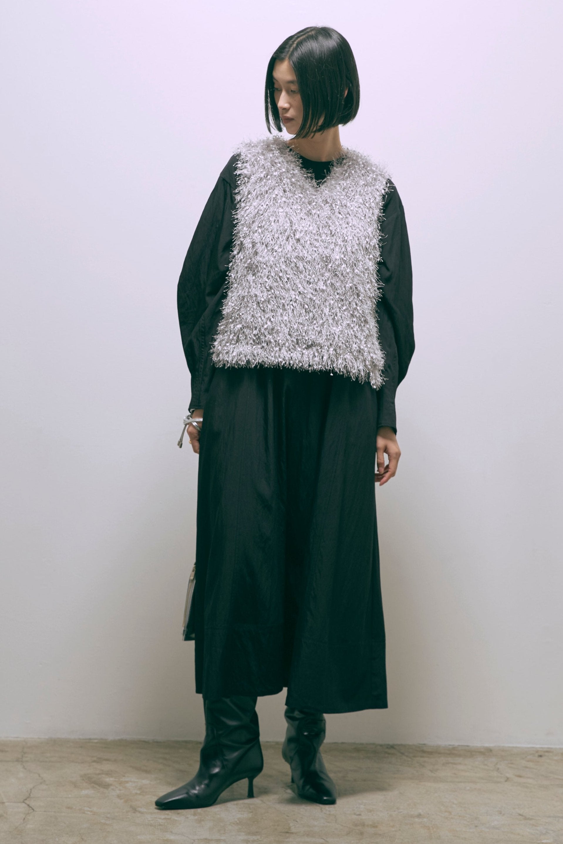 Volume Sleeve Soft Flare Dress
