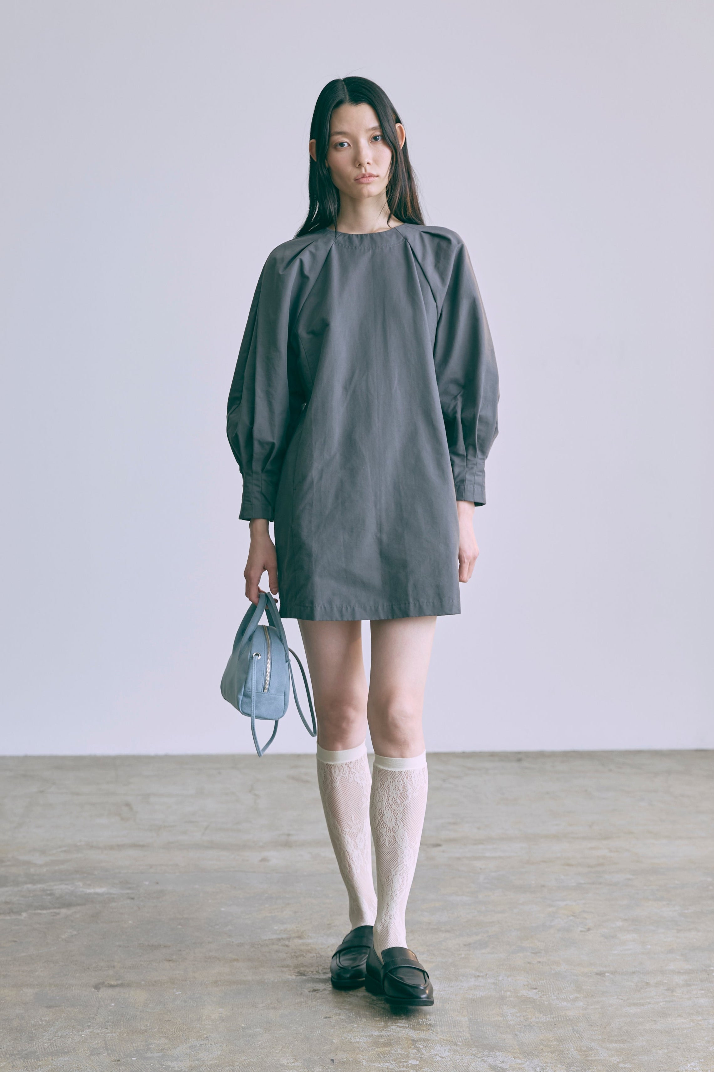Volume Sleeve Mini Dress