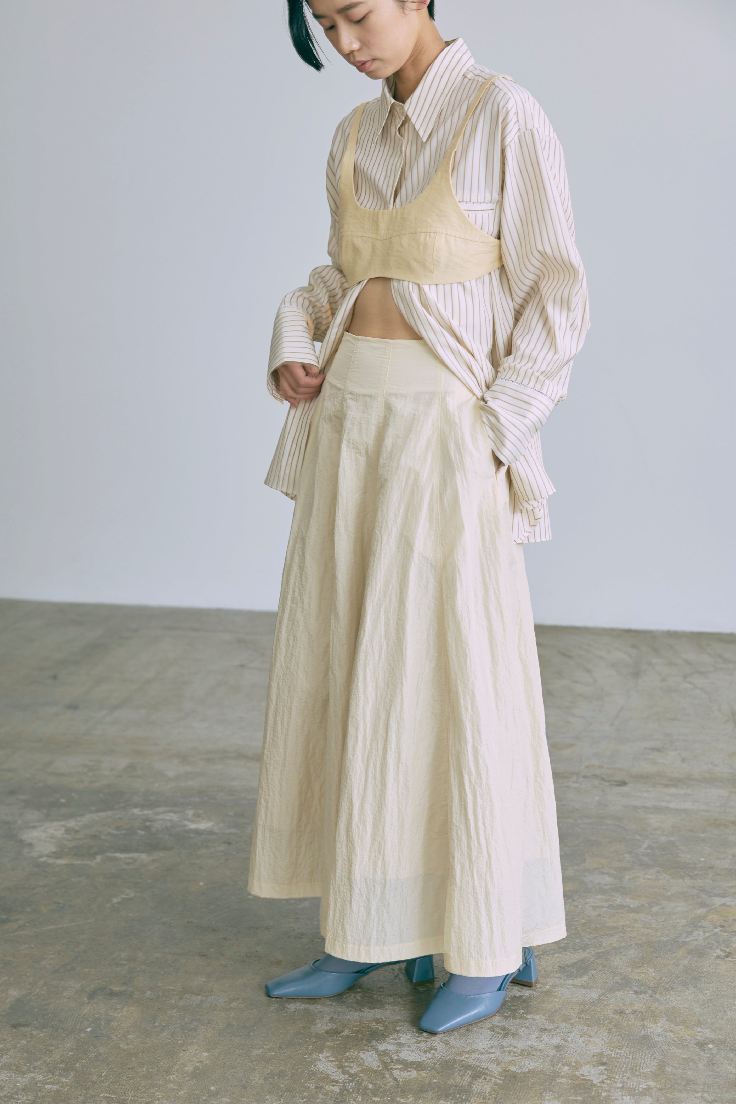 Nylon Taffeta Flared Skirt