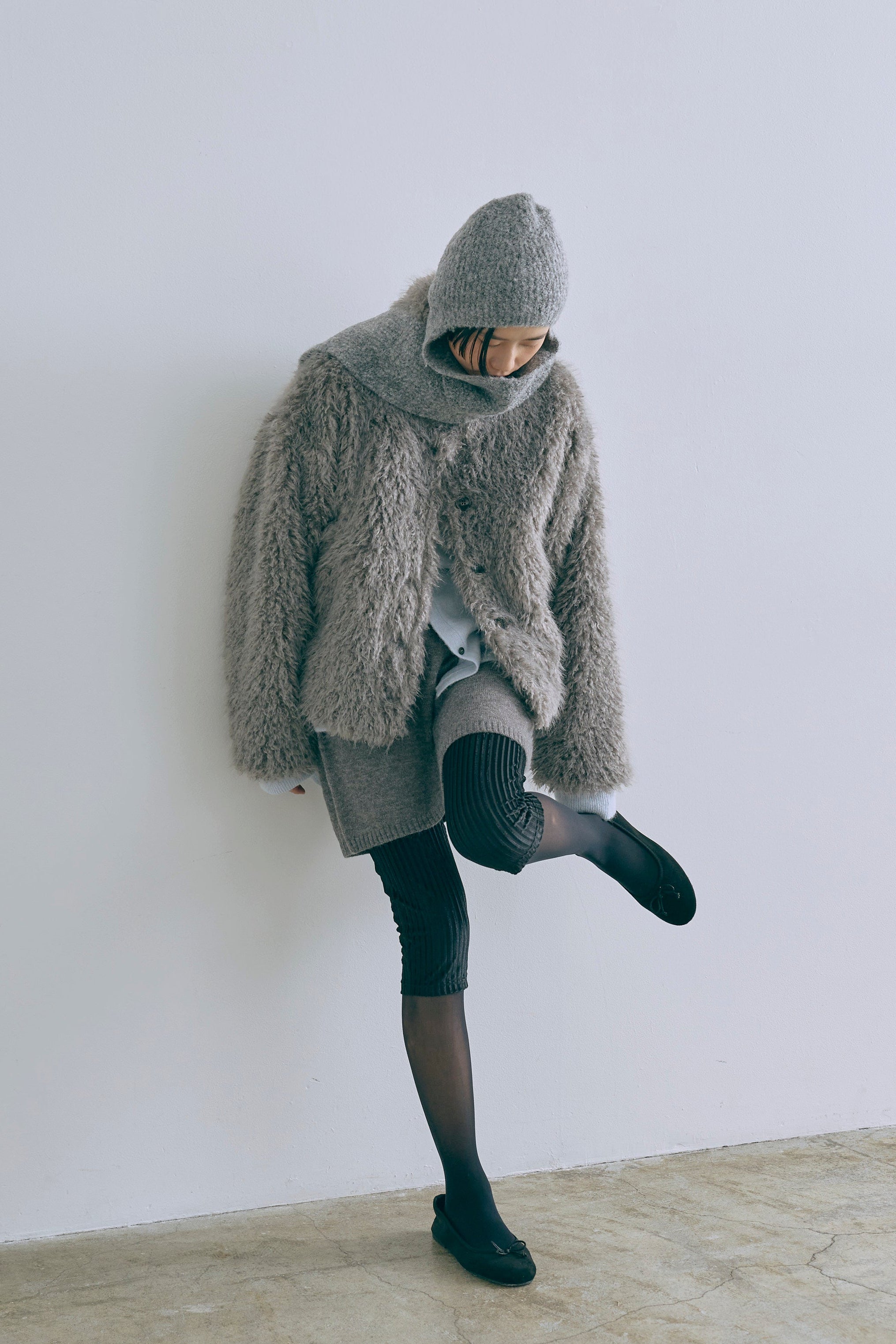 Alpaca-Touch Knit Mini Skirt