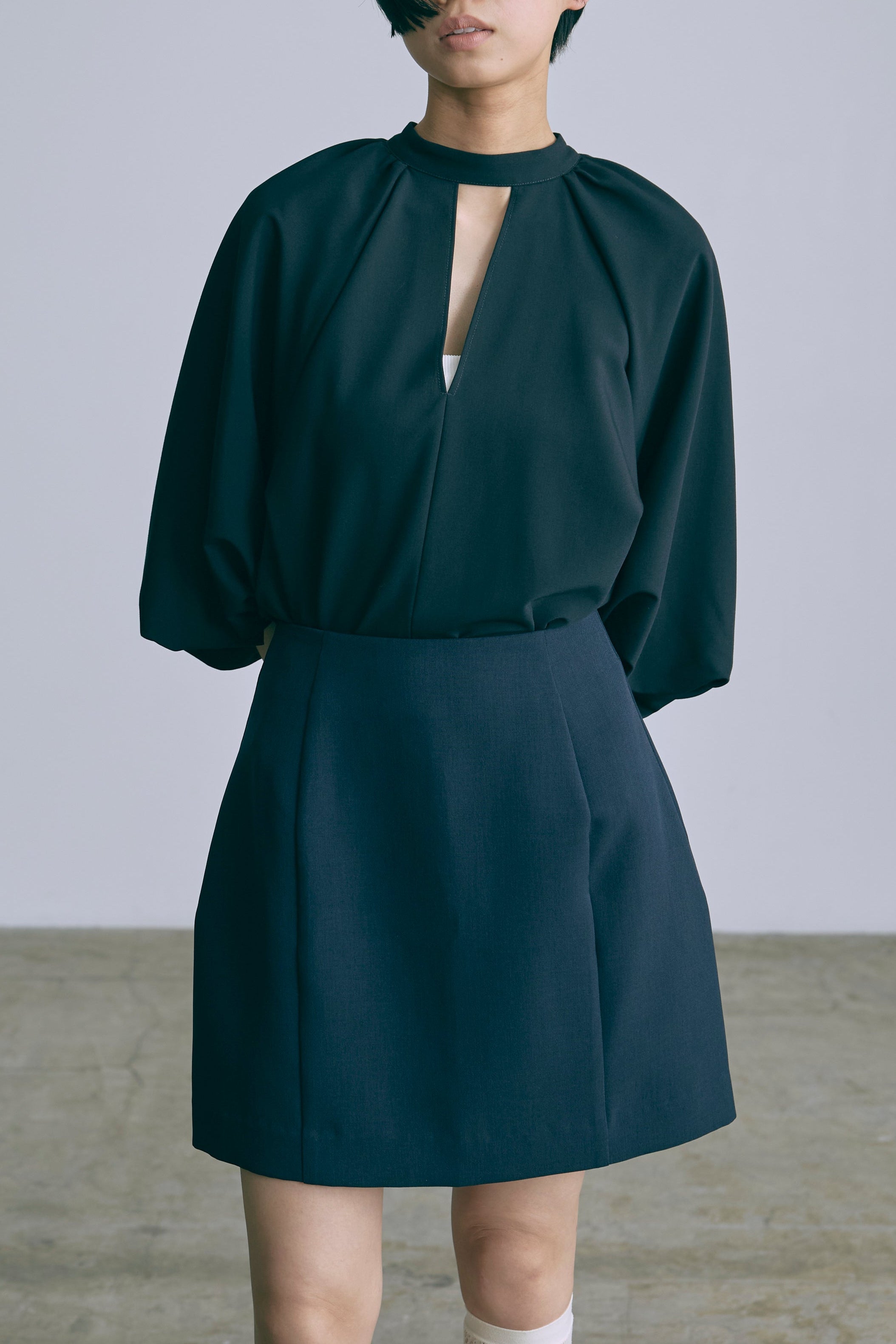 Flared Balloon Sleeve Blouse