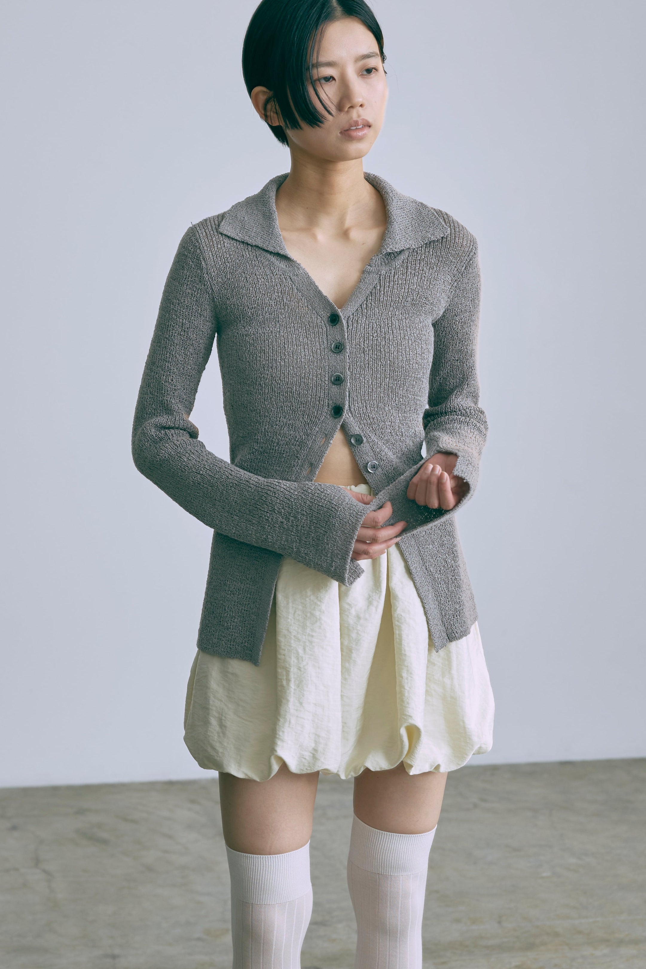 着用カラー:杢グレー モデル身長:170cm