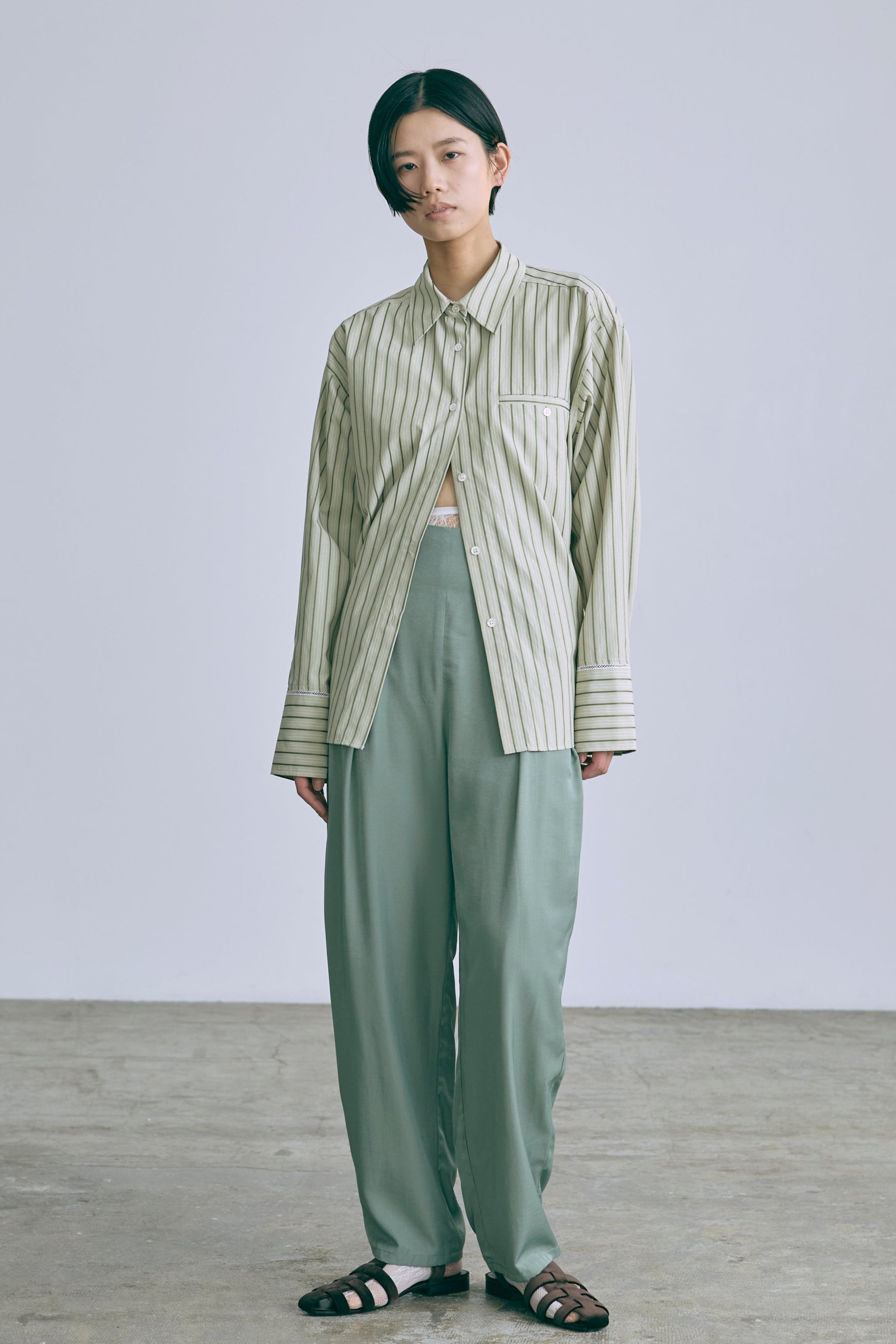着用カラー:グリーン 着用サイズ:1サイズ モデル身長:170cm
