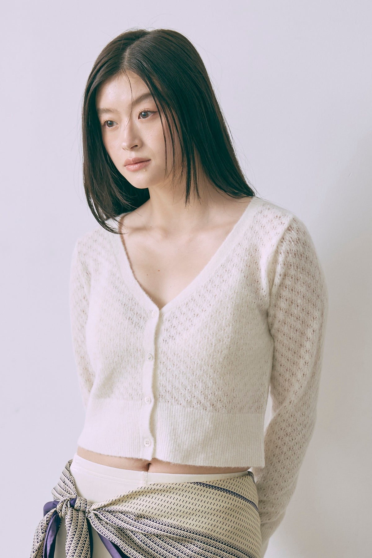 Cloud Touch Knit Cardigan オフホワイト size:F model:171cm YUUMIKO