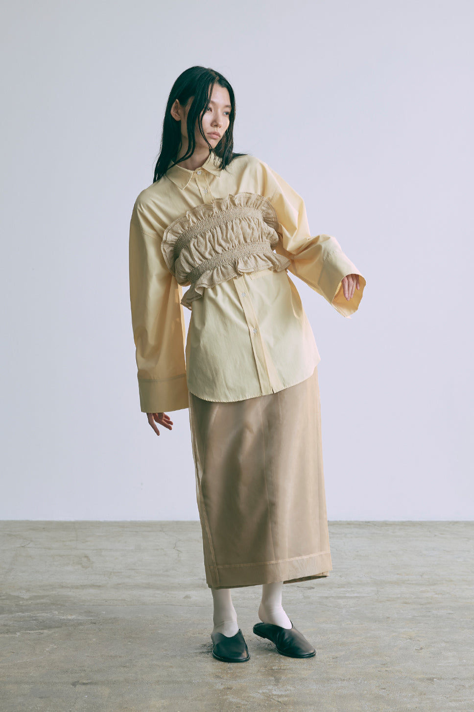 着用カラー:ベージュ モデル身長:174cm