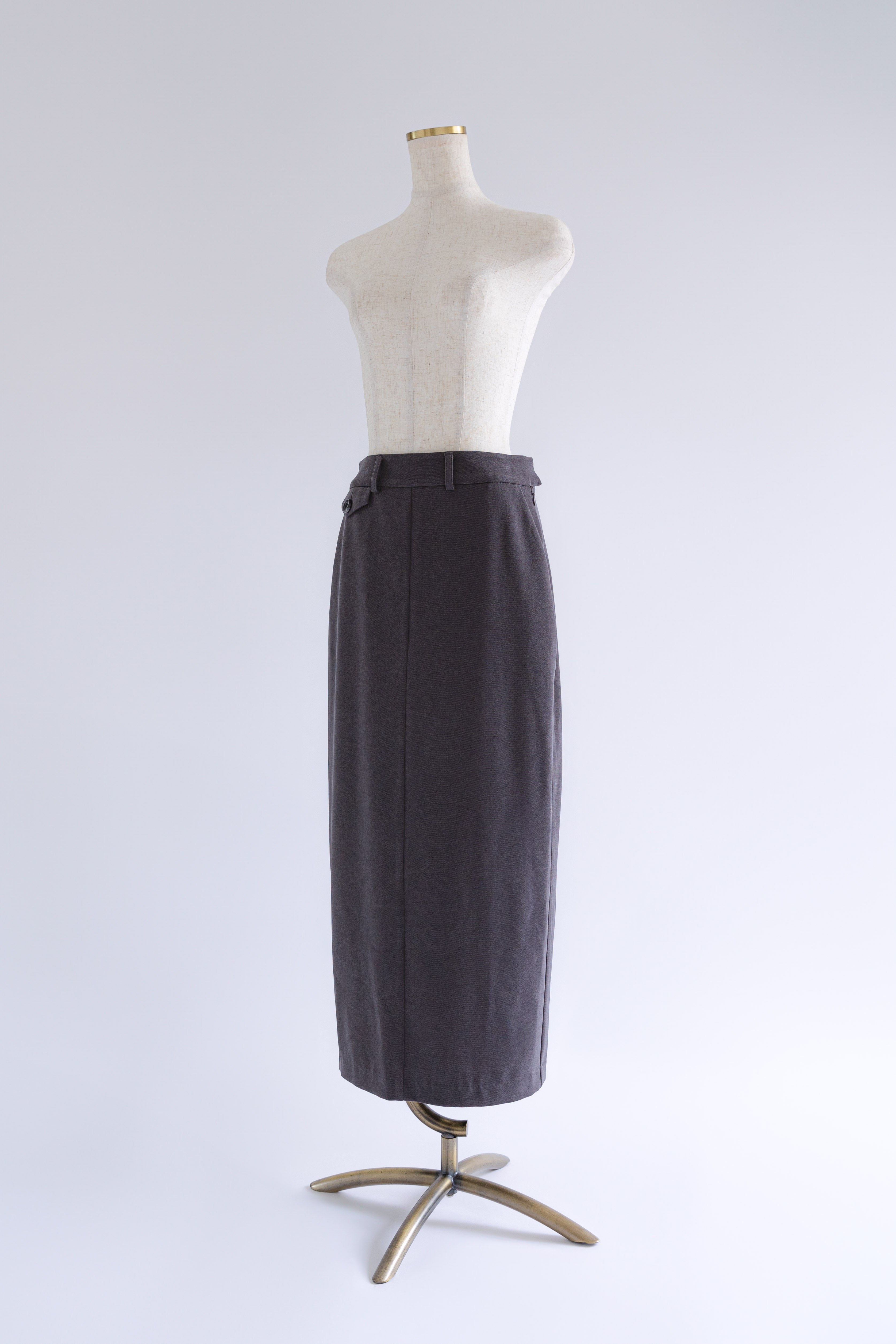 【Set Up】Faux Suede Straight Skirt