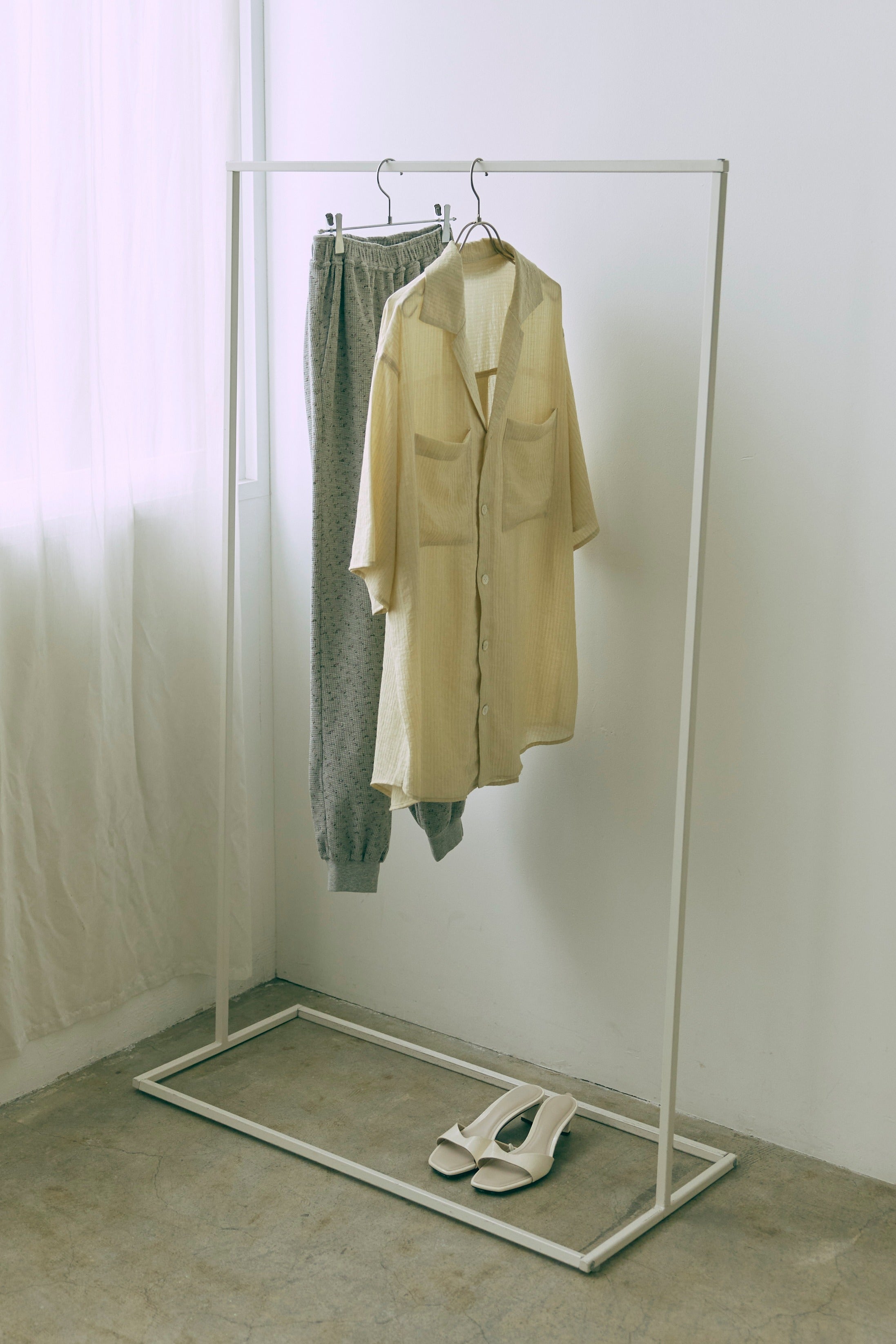 Sheer Stripe Big Shirts イエロー