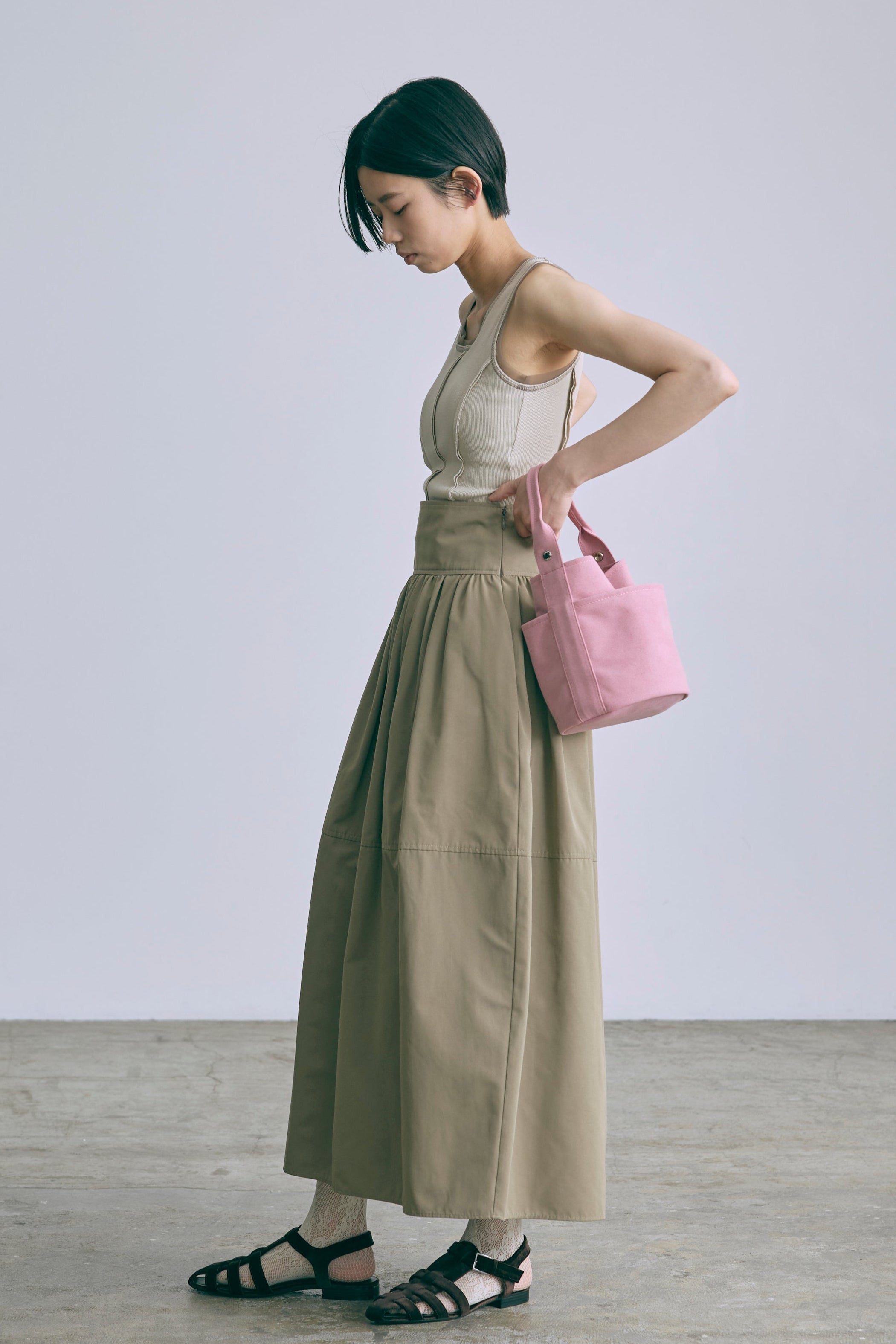 Tulle Piping Tank Top