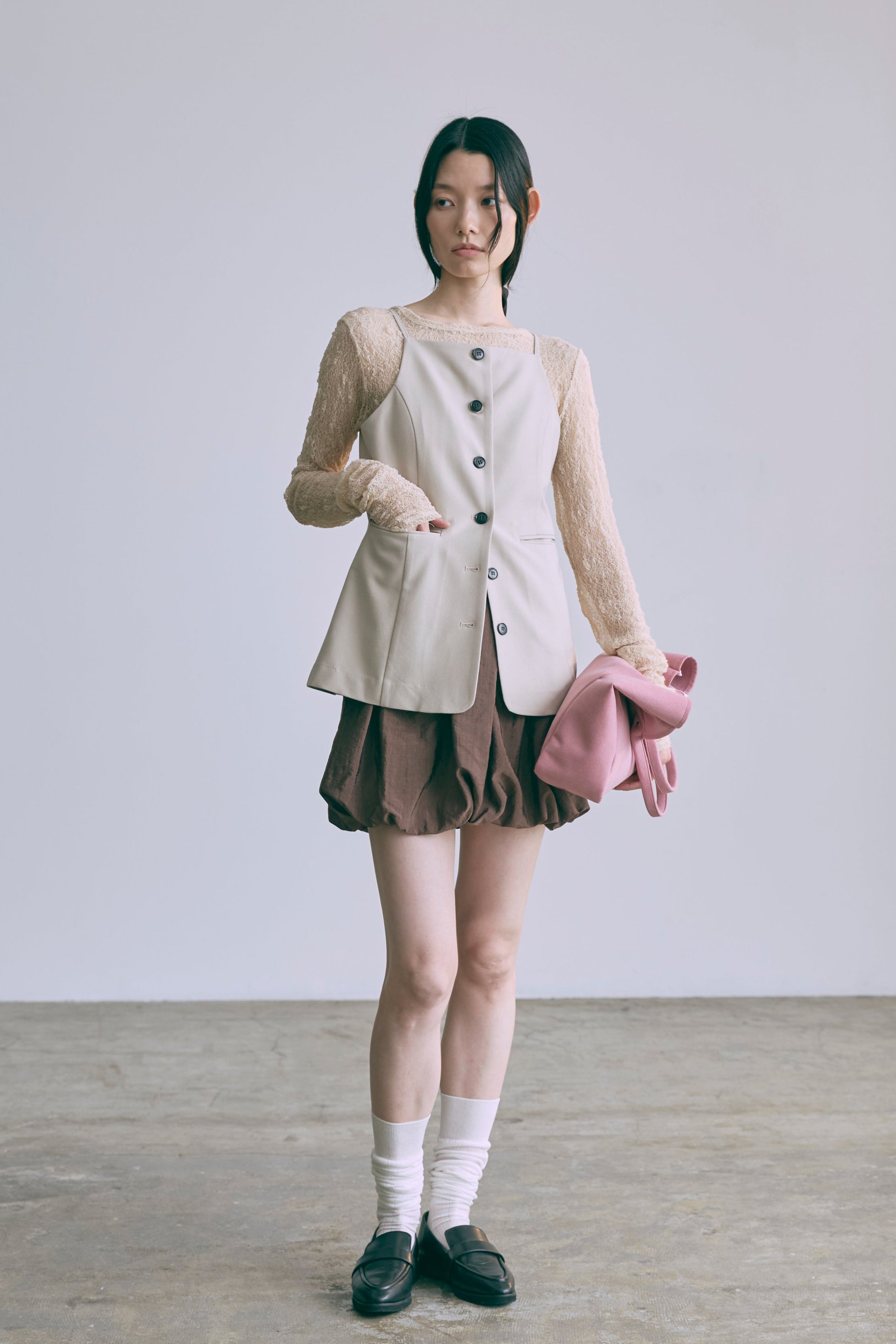 着用カラー:グレージュ モデル身長:174㎝