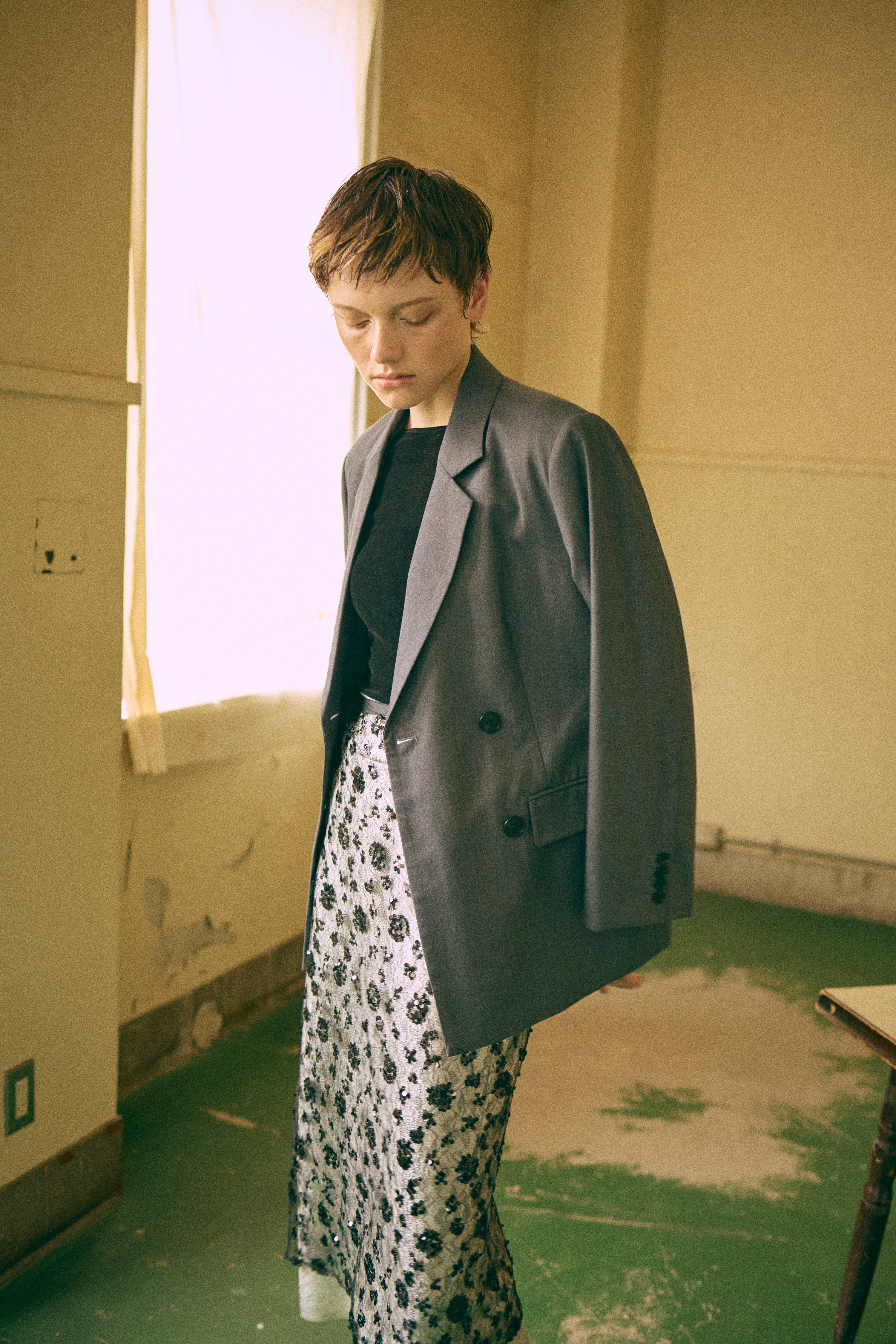 着用カラー:杢グレー 着用サイズ:1 モデル身長:178cm