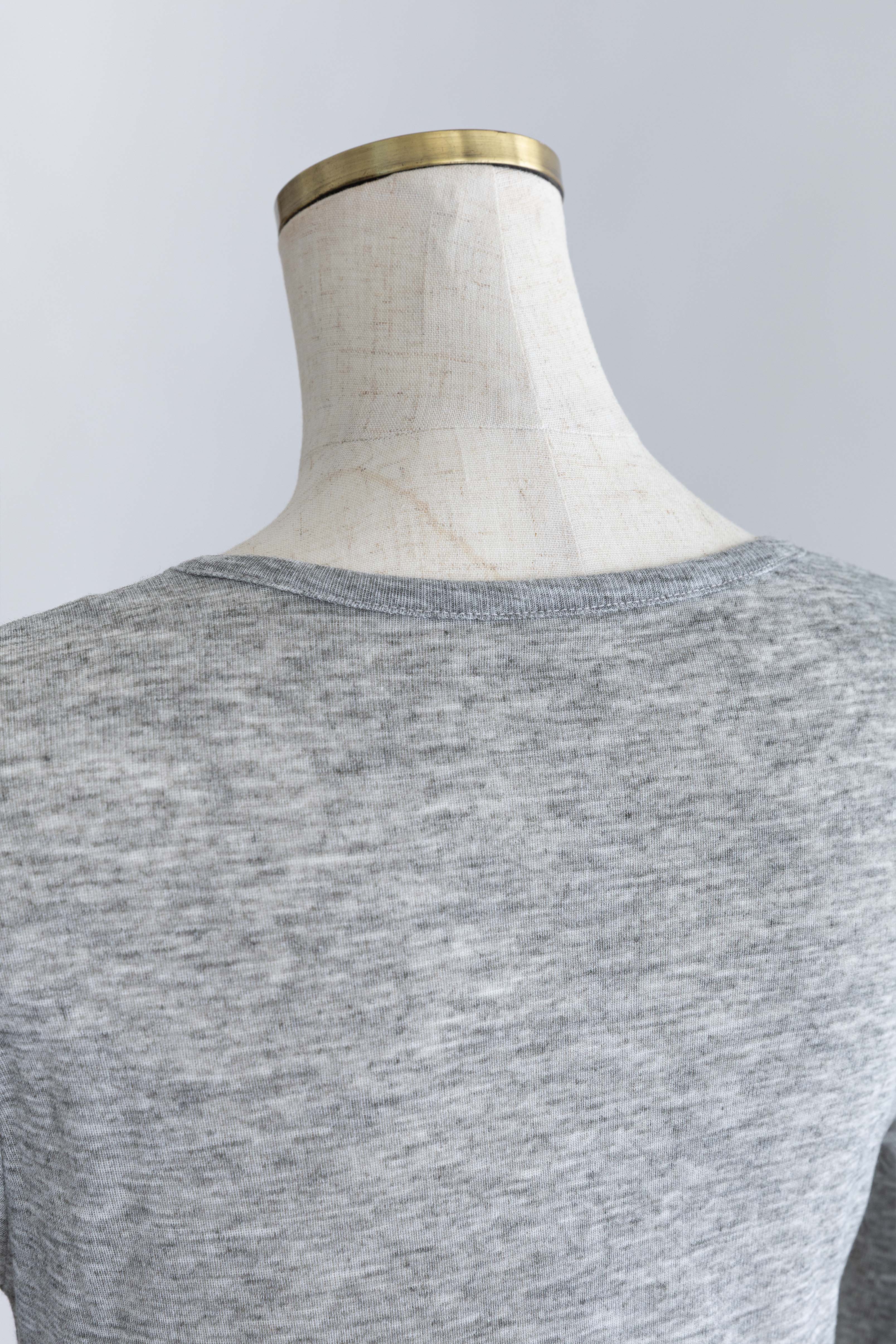 Soft Sheer Gathered Cardigan 杢グレー
