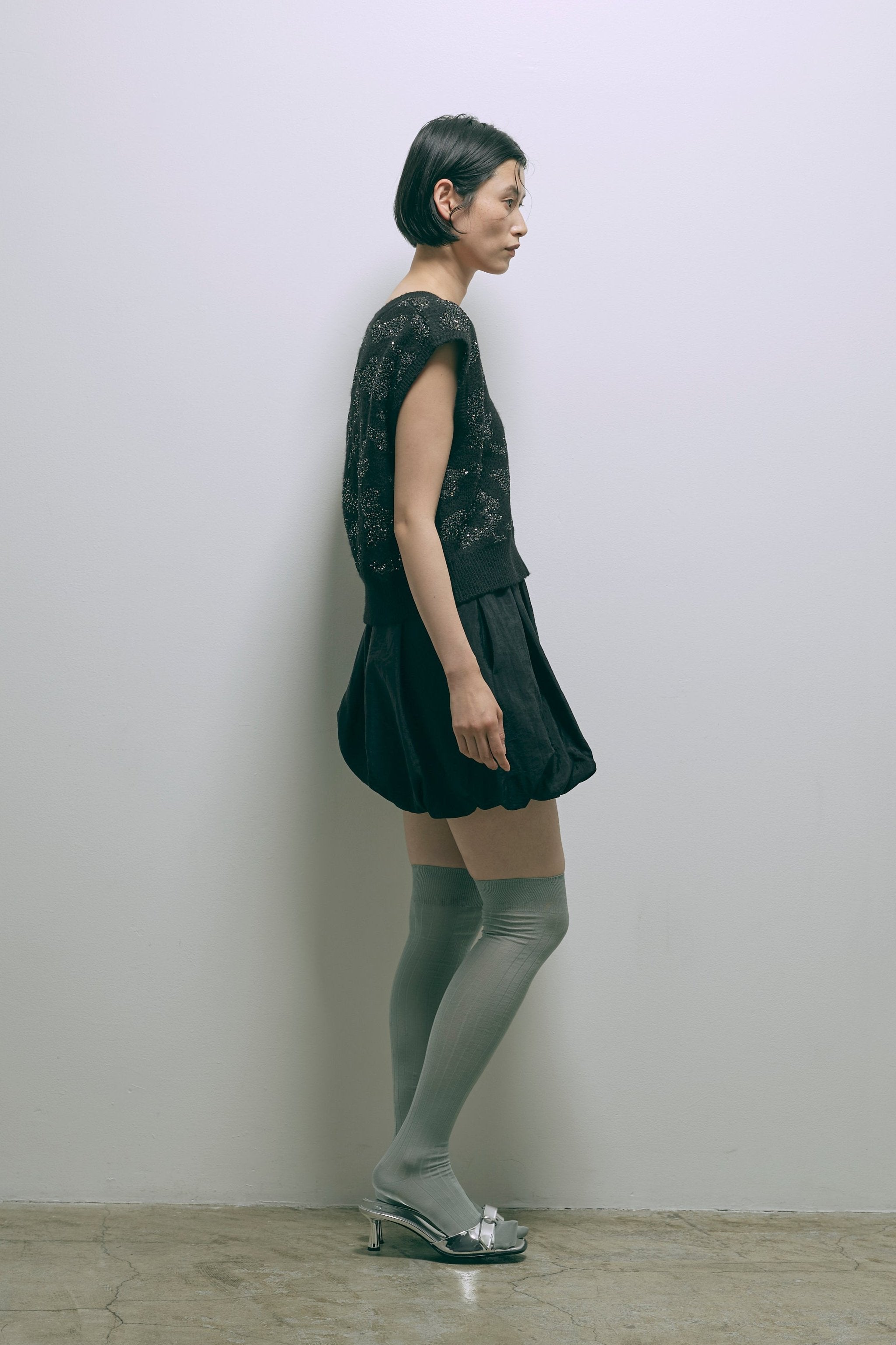 Sequin Jacquard Knit Vest