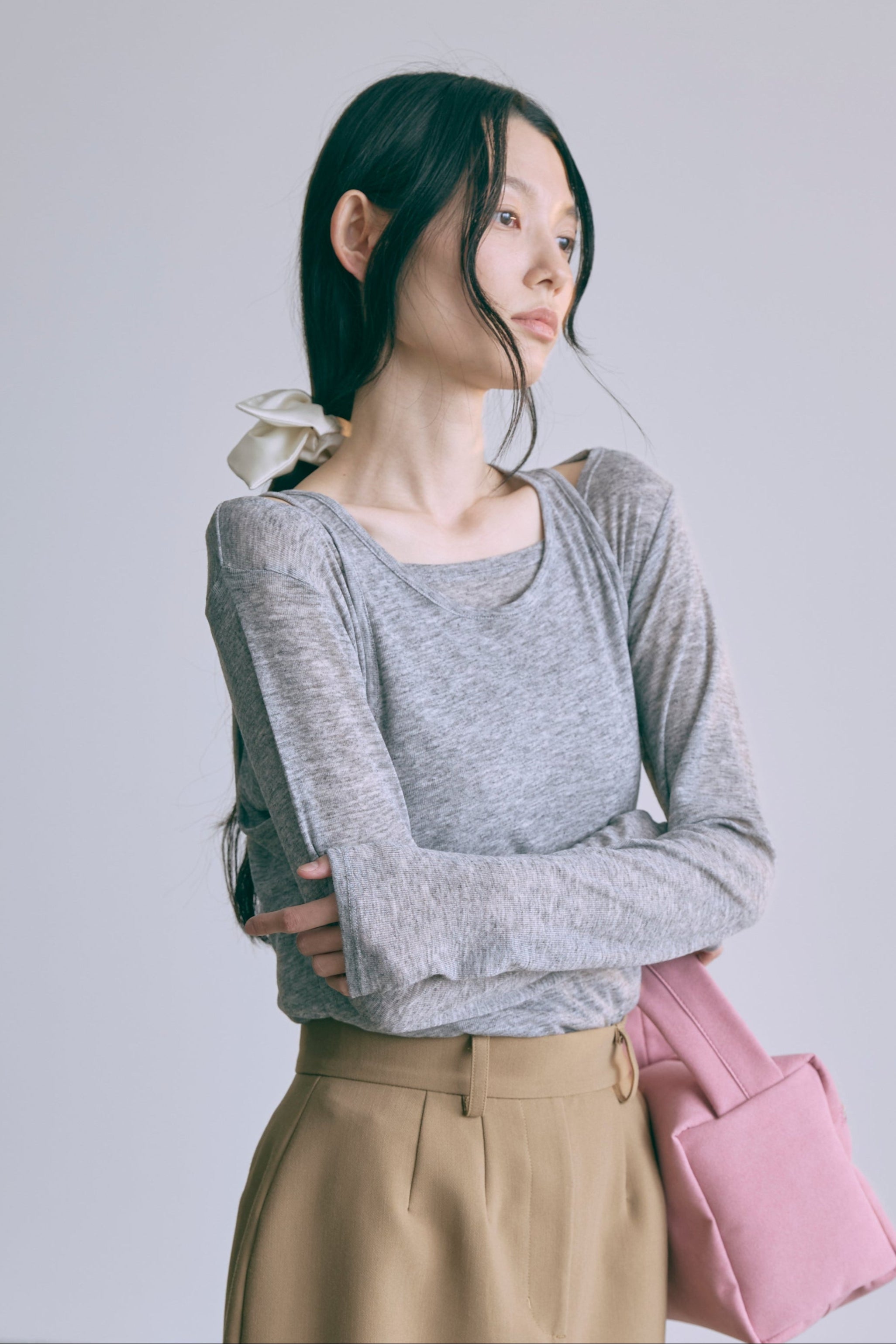 着用カラー:杢グレー モデル身長:174㎝