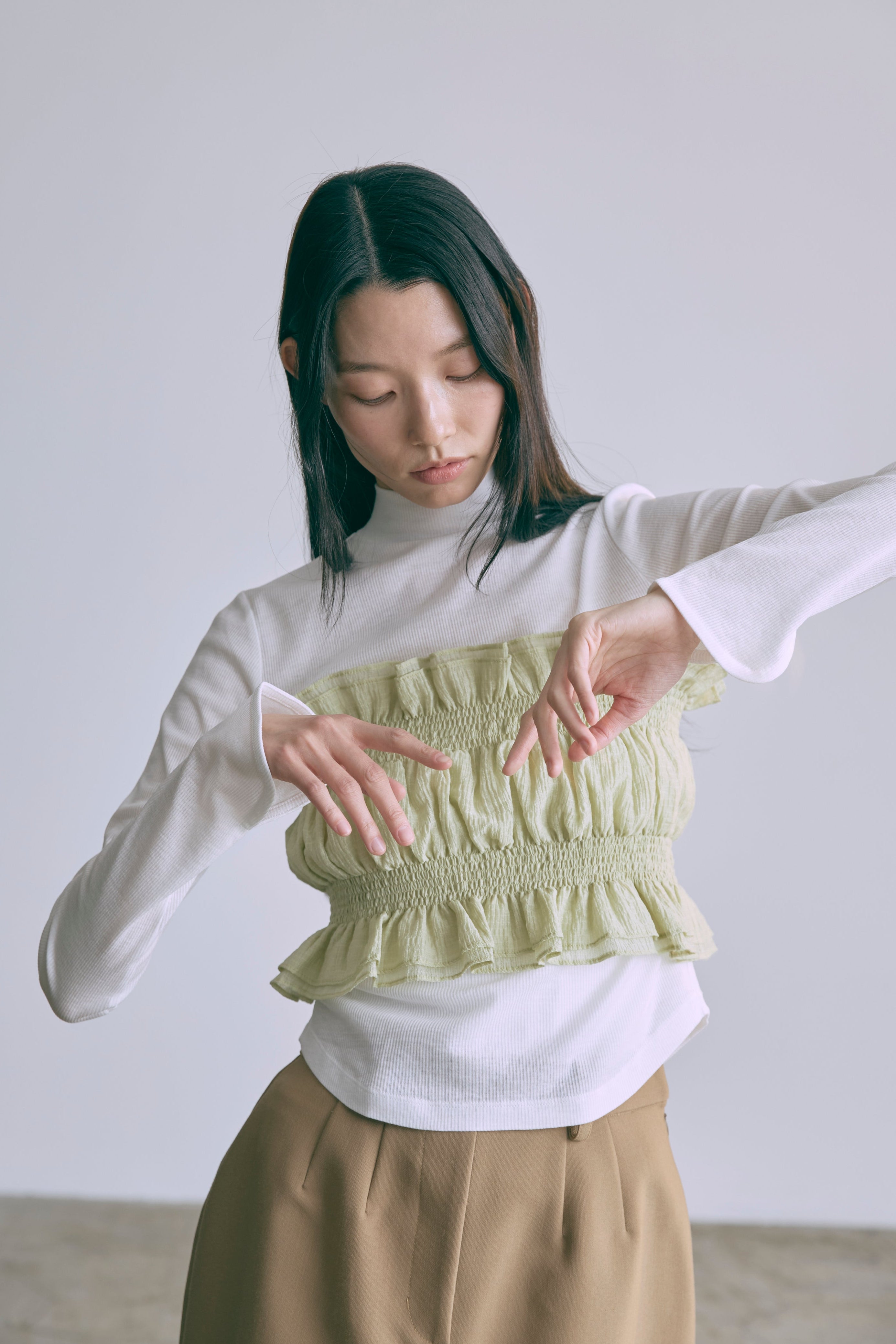 着用カラー:アイボリー モデル身長:174㎝