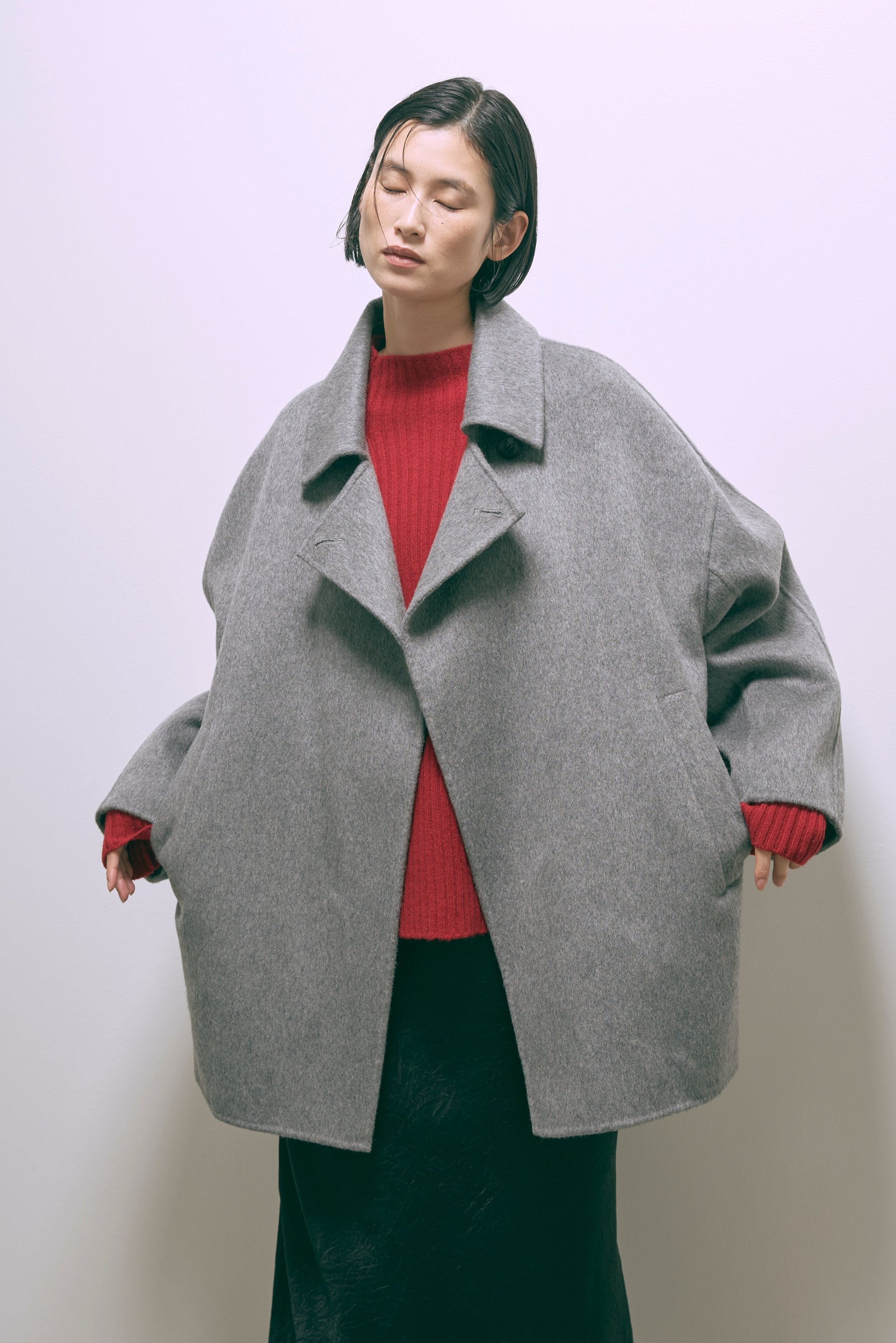 着用カラー:杢グレー モデル身長:170cm