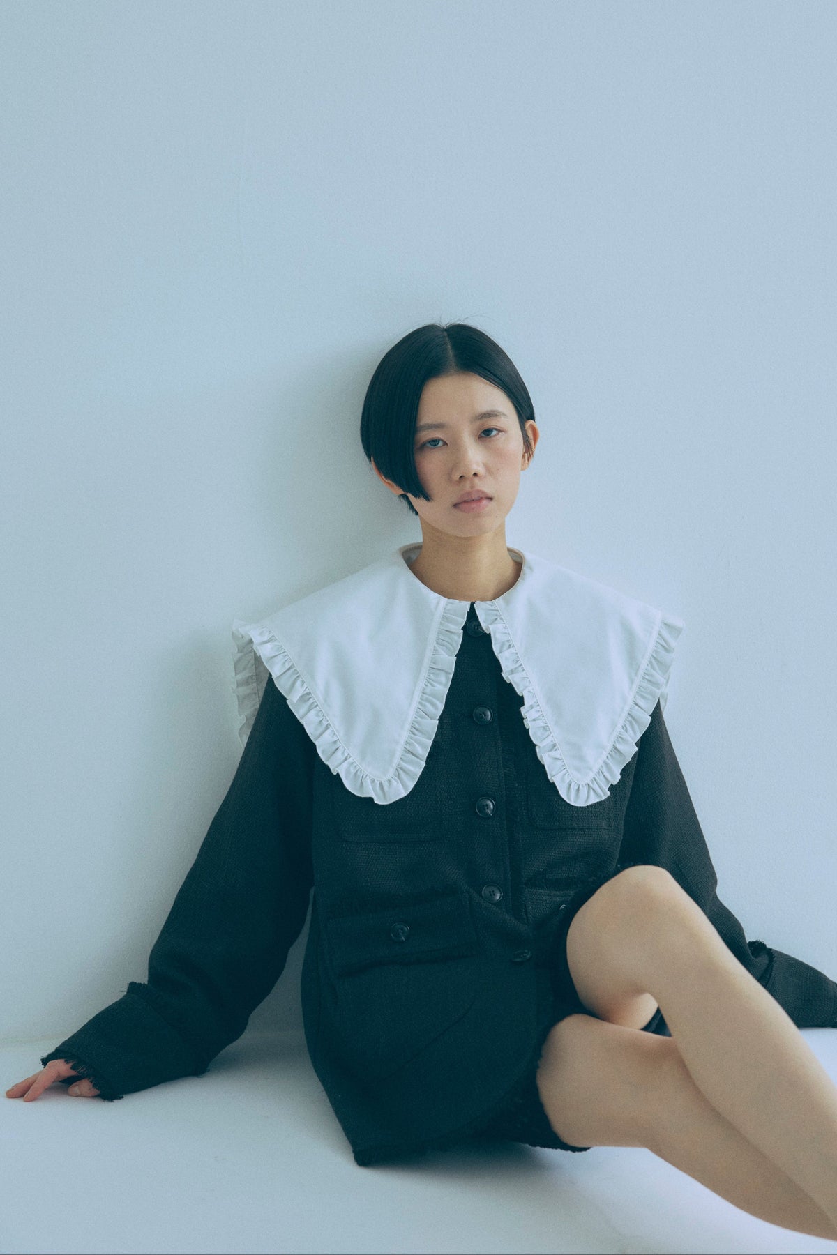 【Ceremony】Classic Tweed Over Jacket ブラック
