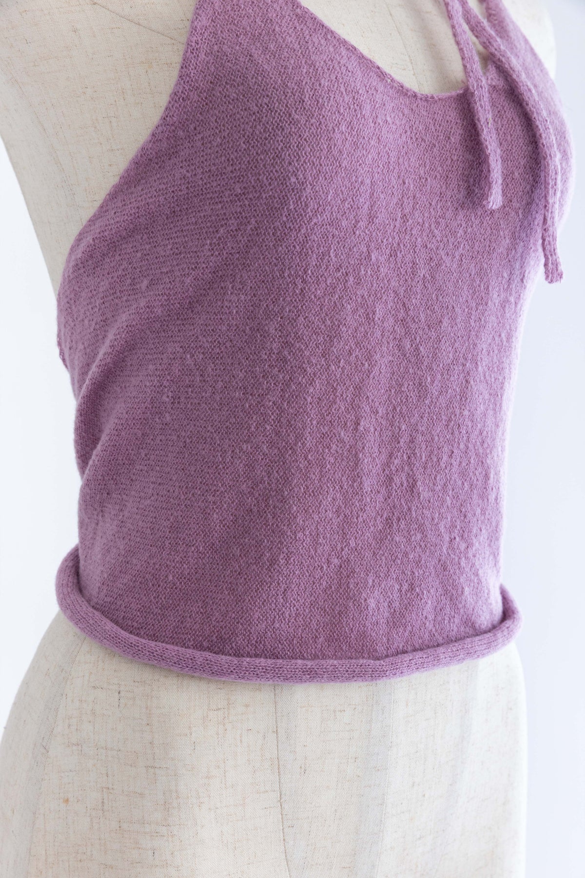 Back Ribbon Knit Cami パープル
