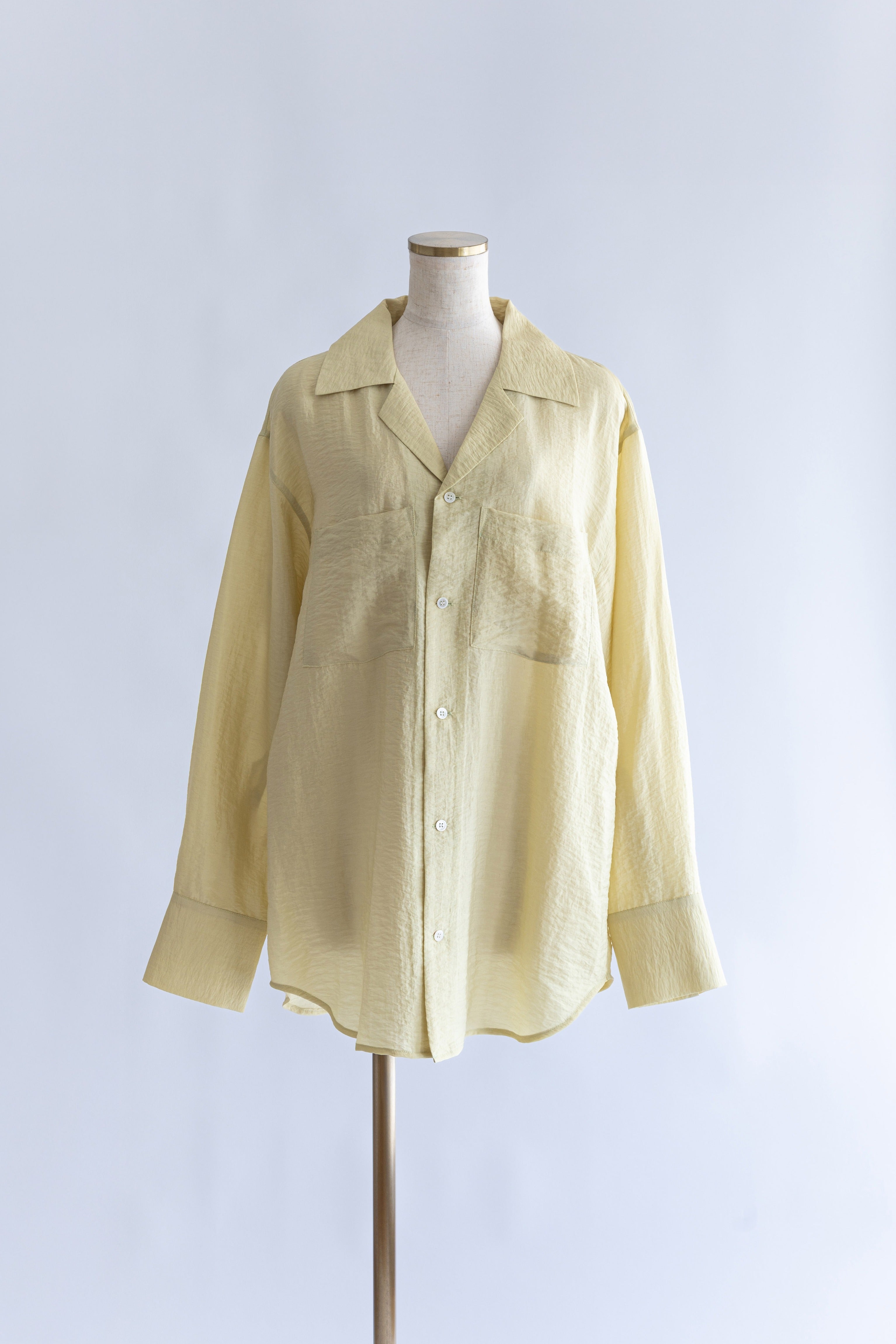 Silk-Like Oversized Shirt イエロー