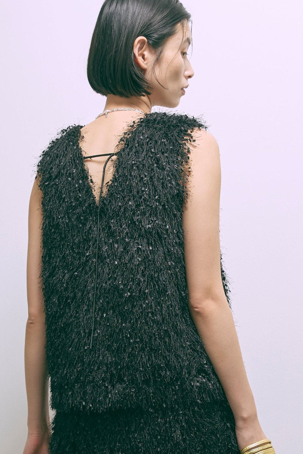 【Set Up】Kirakira Feather Pullover ブラック
