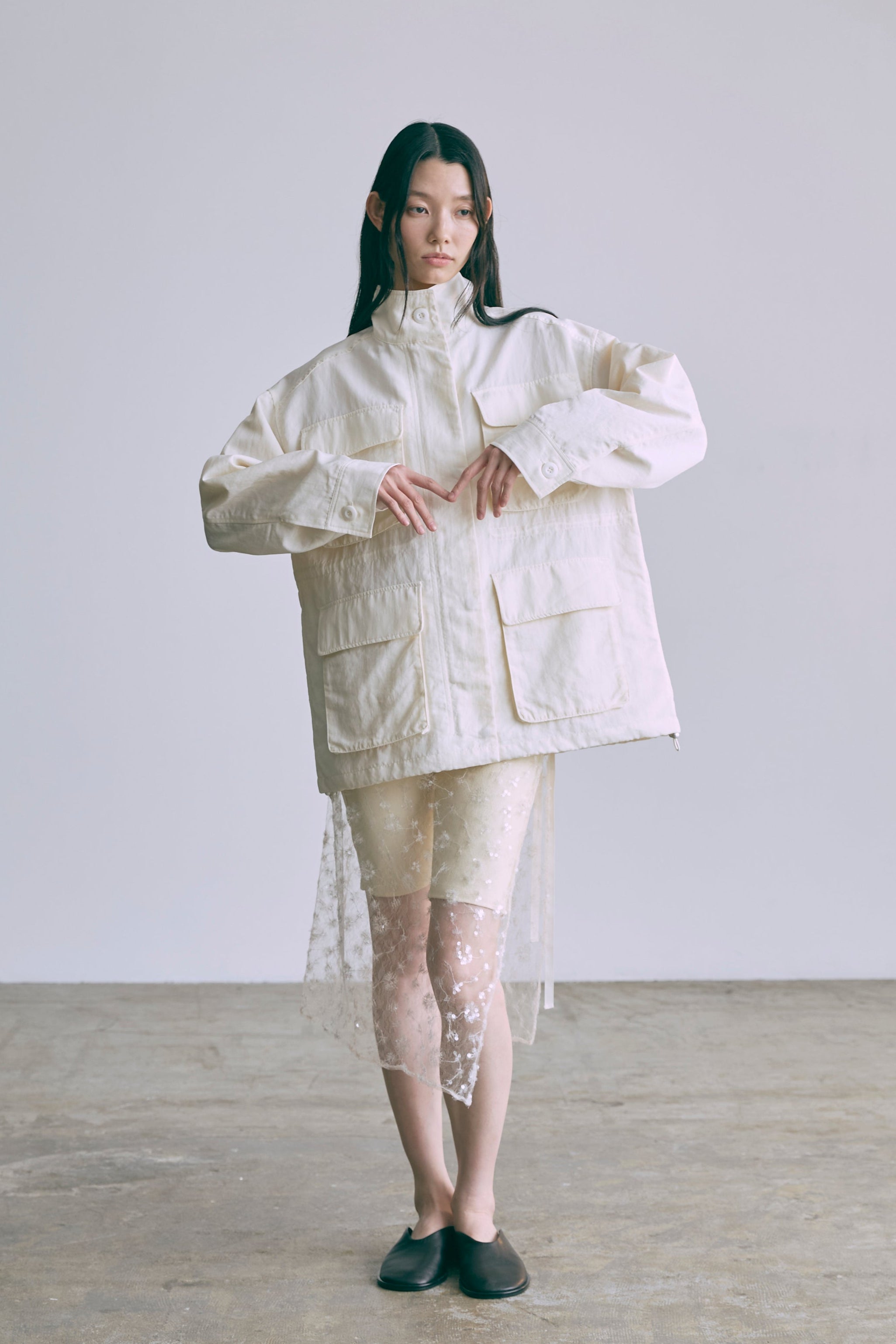 着用カラー:アイボリー モデル身長:174㎝