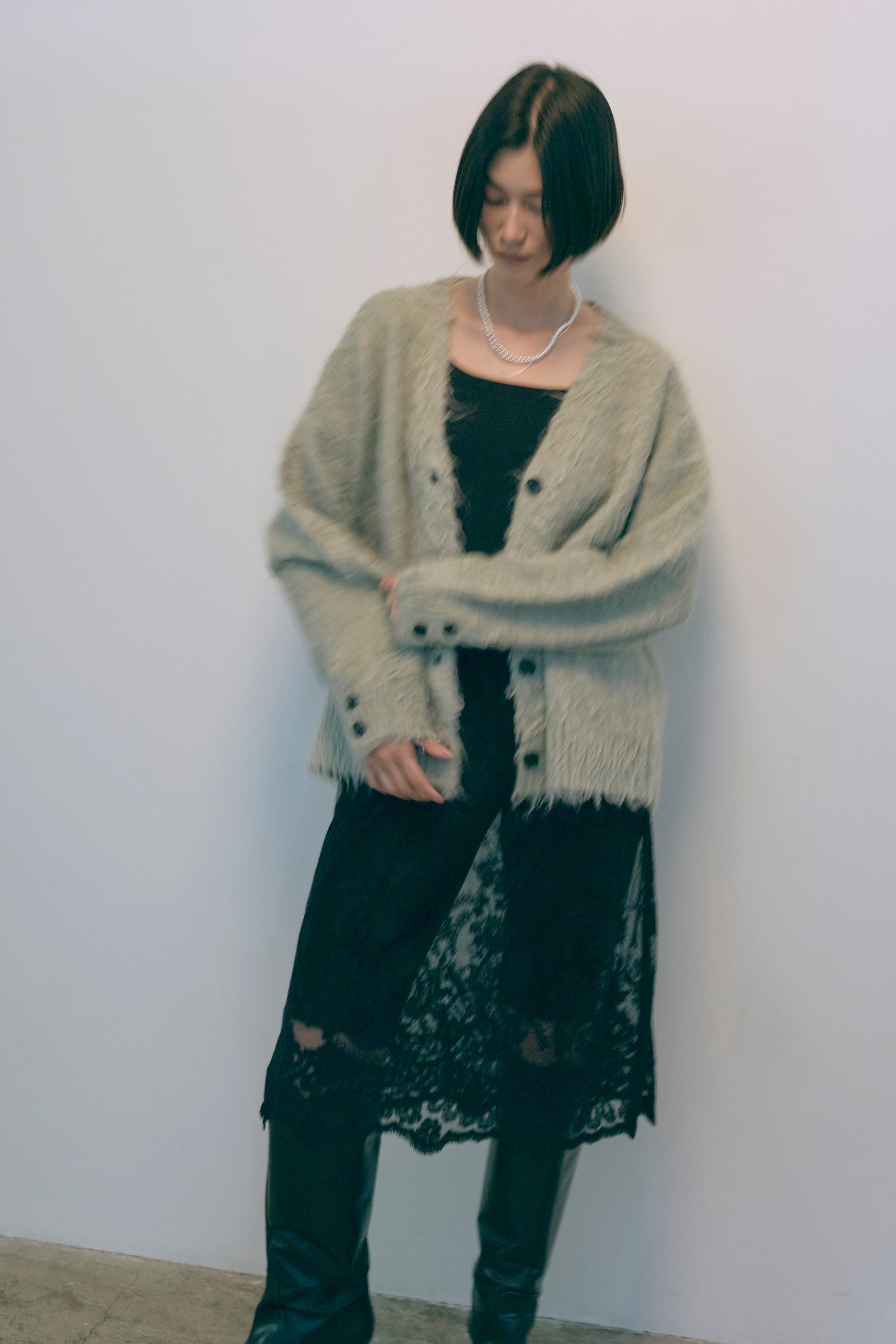 Brashed Shaggy Cardigan