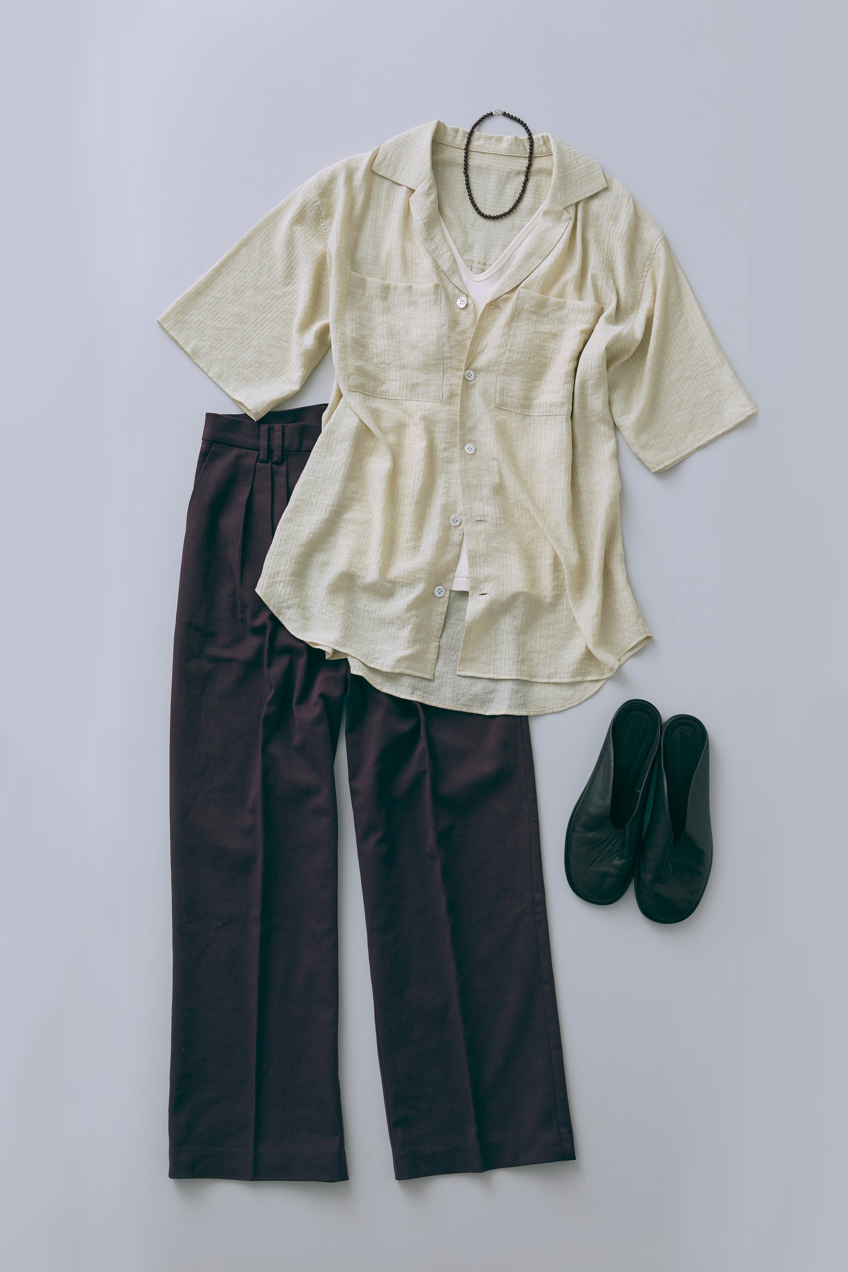 Sheer Stripe Big Shirts イエロー