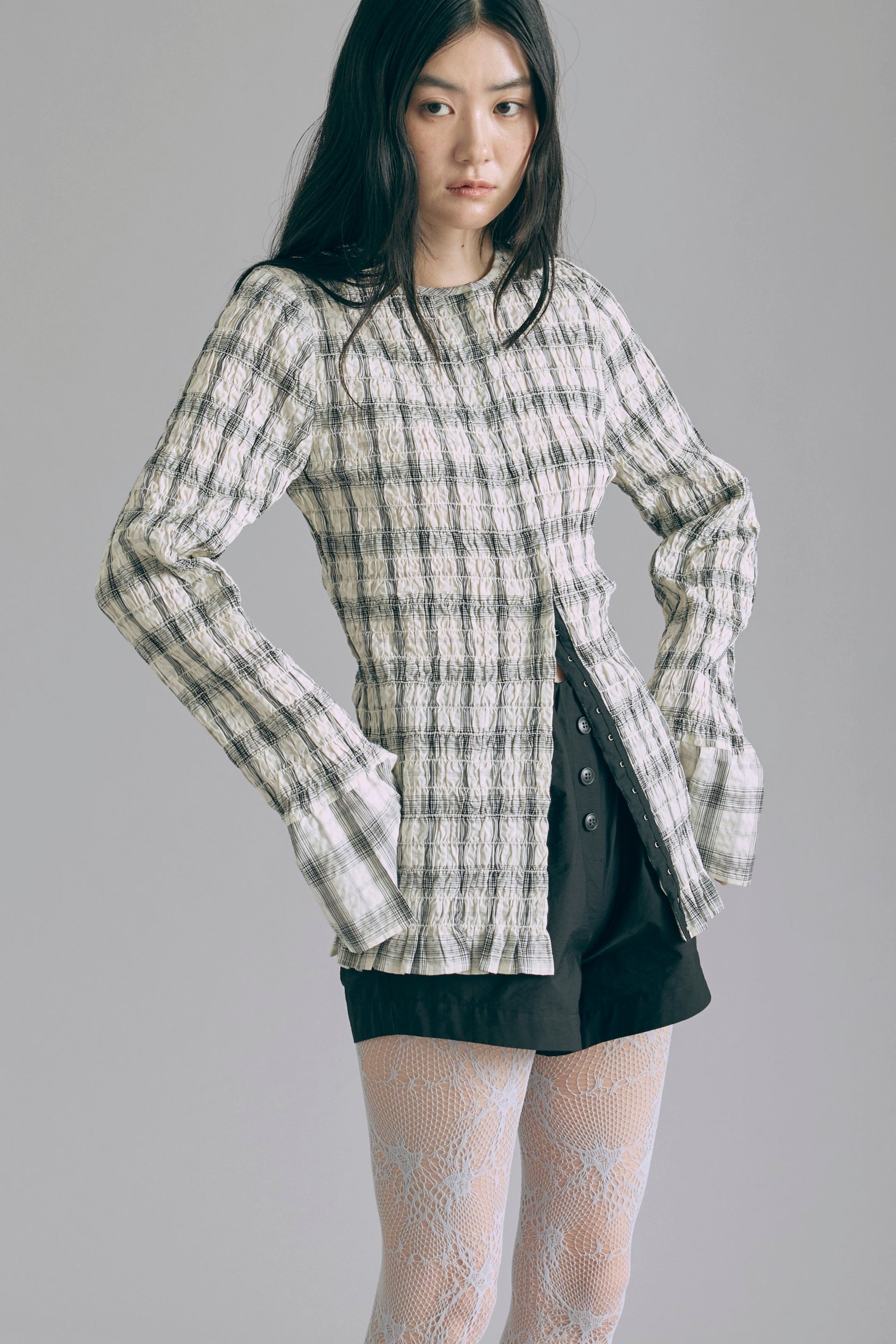 着用カラー:アイボリー モデル身長:165㎝