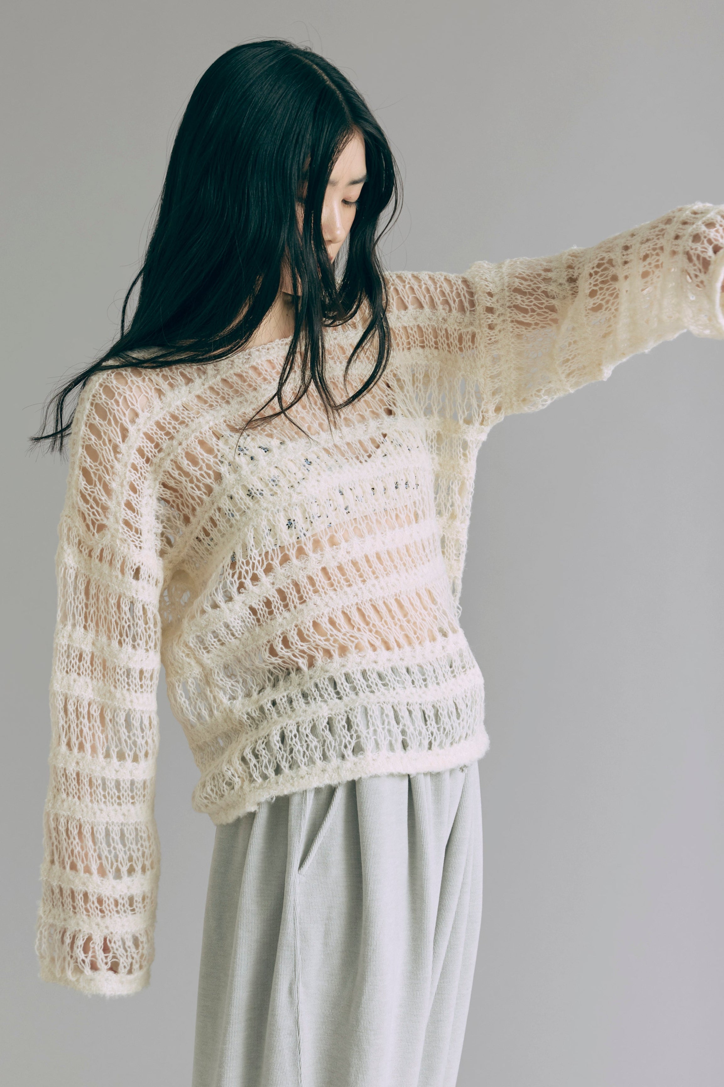 着用カラー:アイボリー モデル身長:165㎝