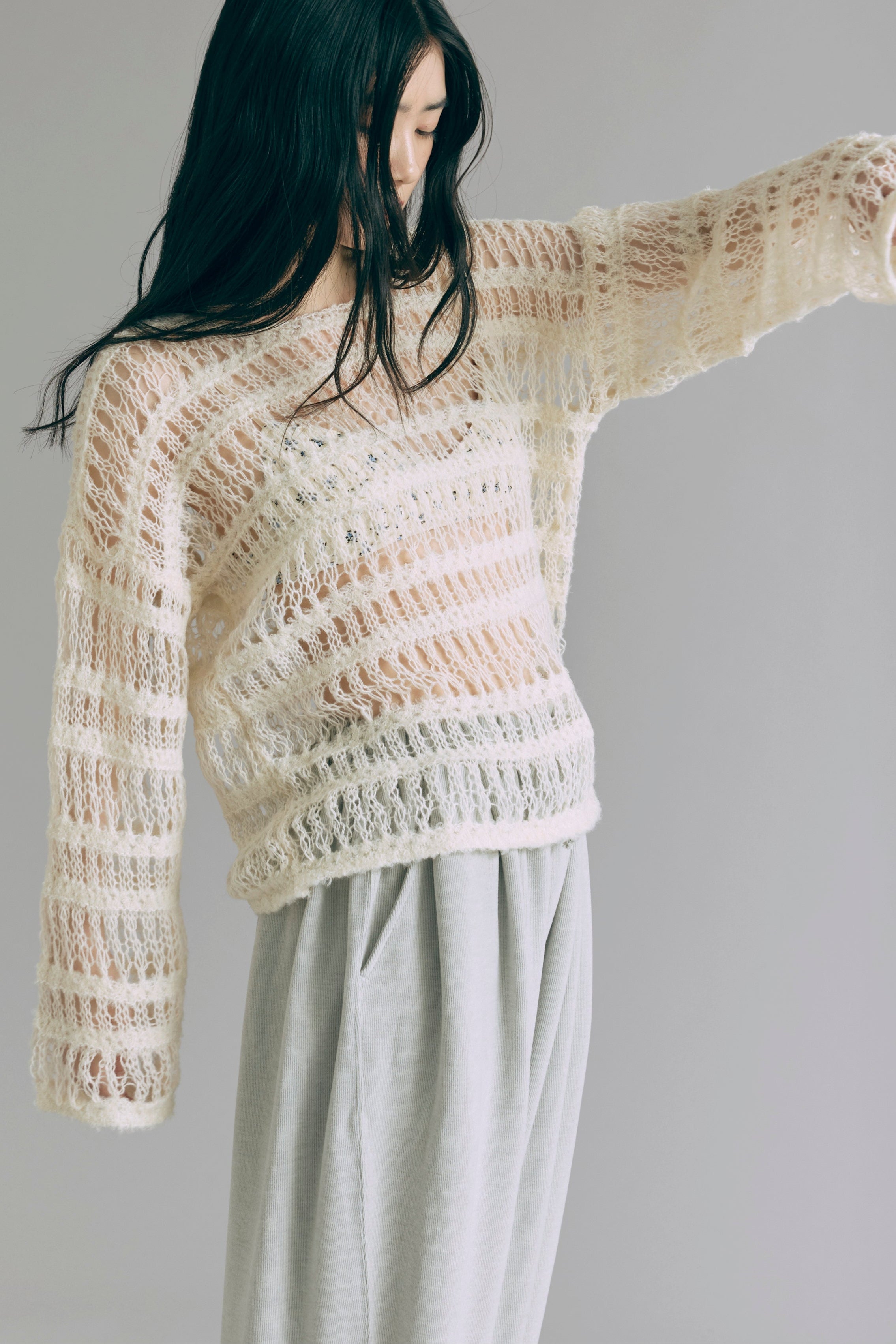 着用カラー:アイボリー モデル身長:165㎝