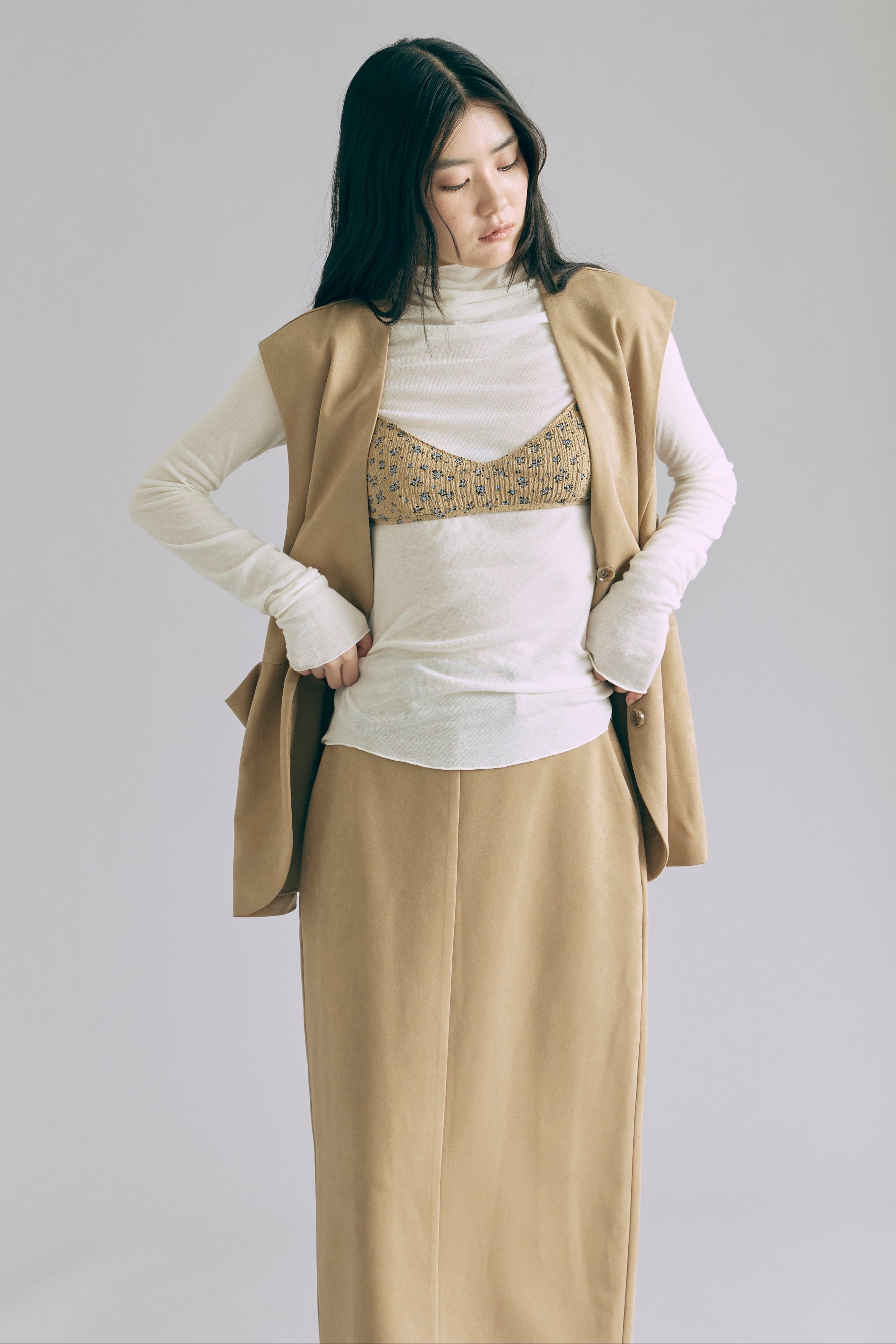 着用カラー:ベージュ モデル身長:165㎝