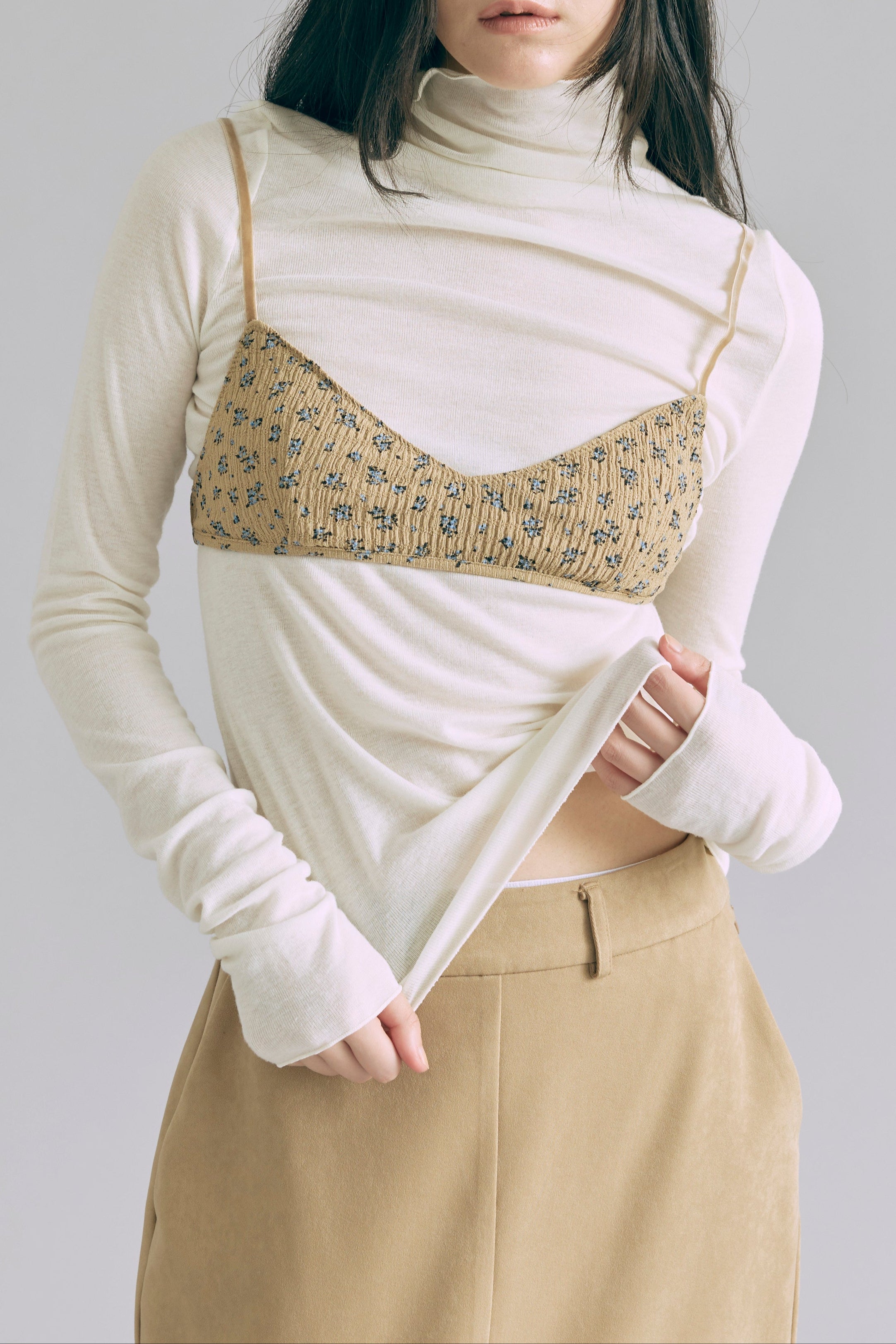 着用カラー:アイボリー モデル身長:165㎝