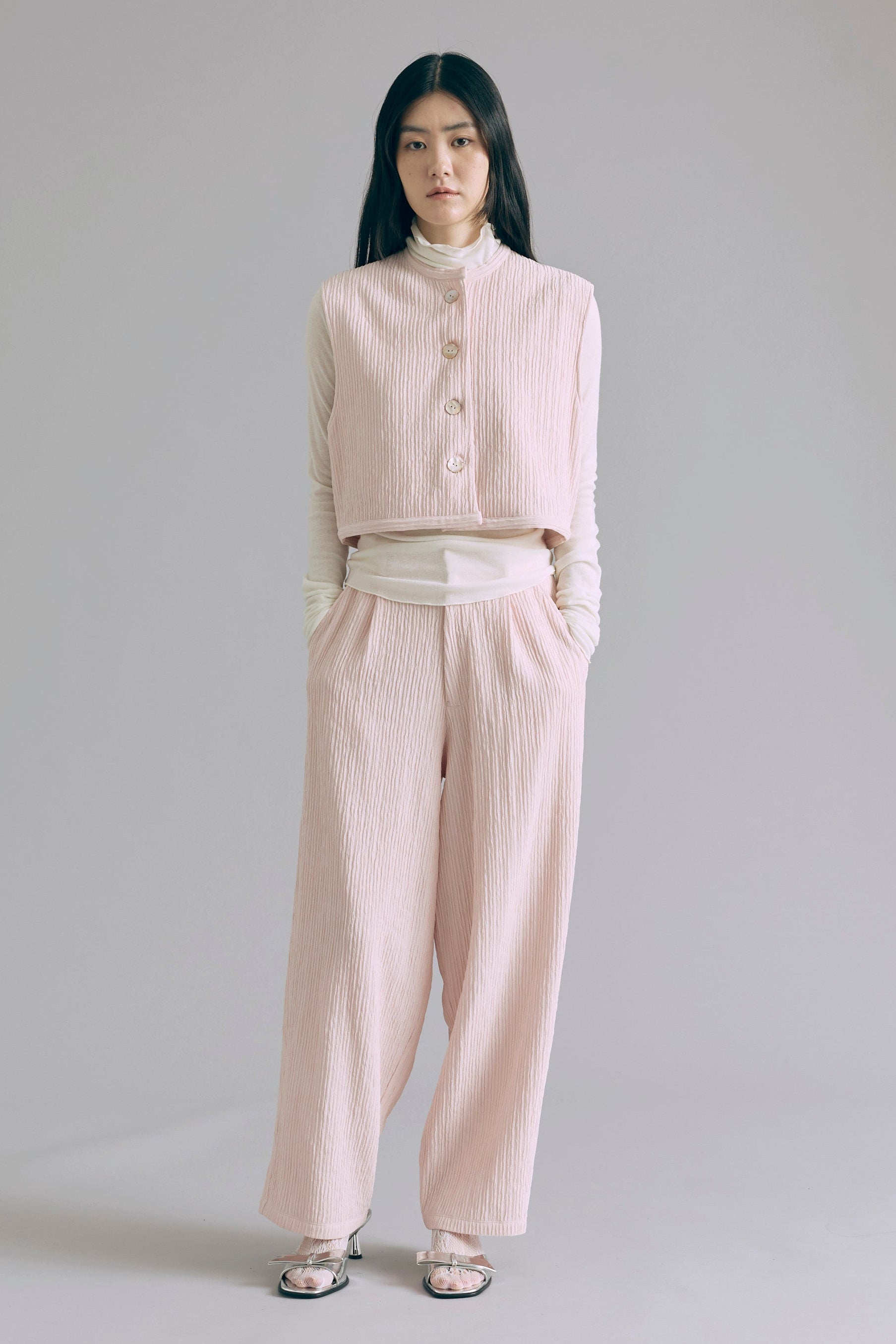 着用カラー:アイボリー モデル身長:165㎝