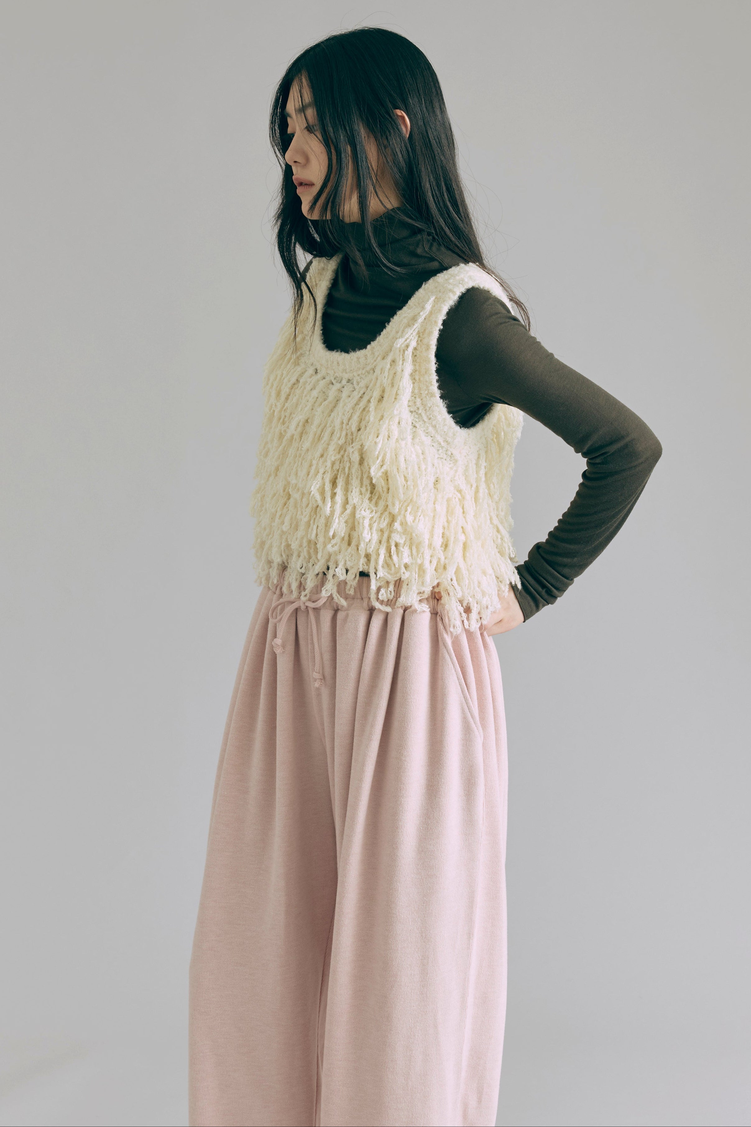 着用カラー:アイボリー モデル身長:165㎝