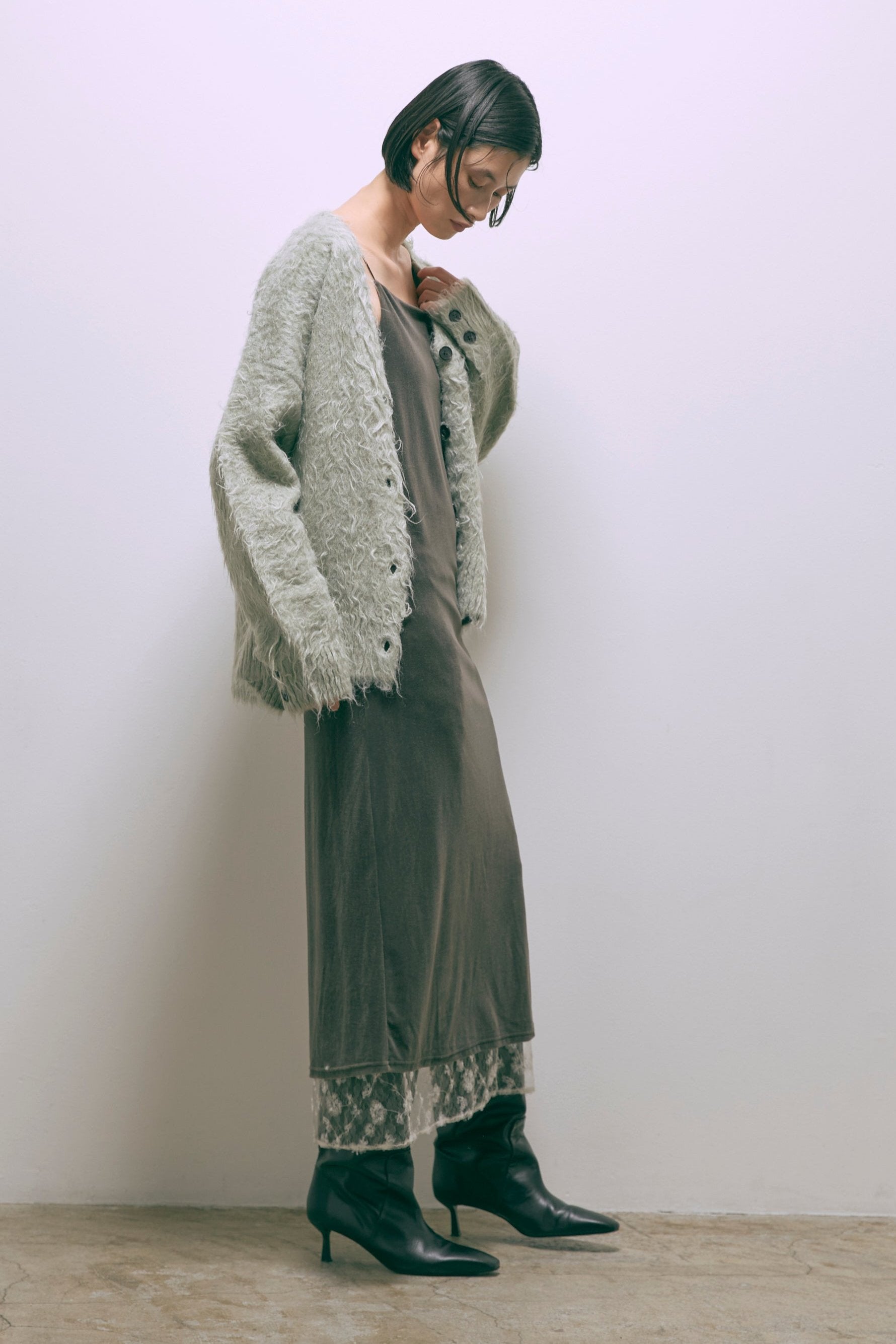 Brashed Shaggy Cardigan