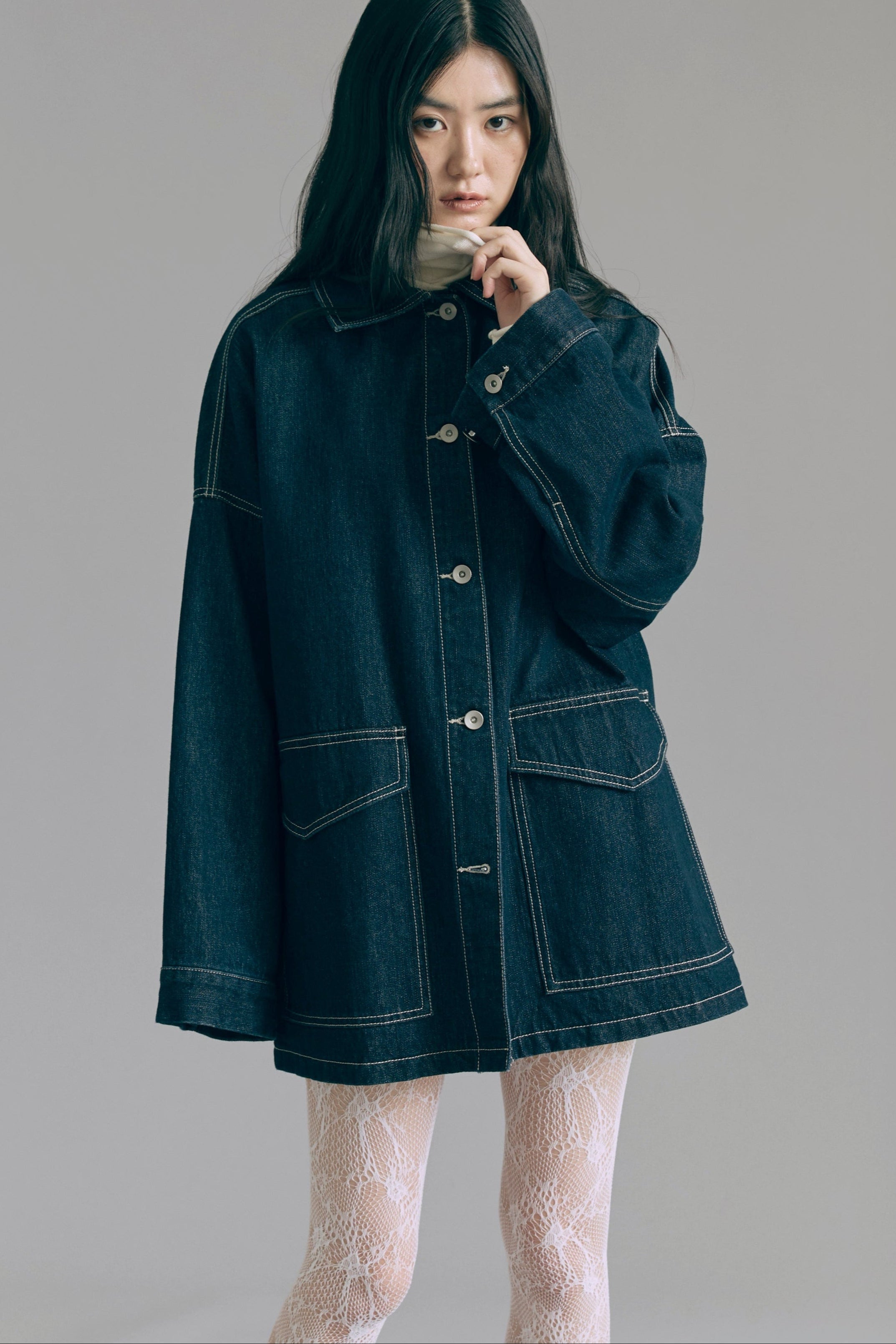 着用カラー:インディゴ 着用サイズ:1 モデル身長:165cm