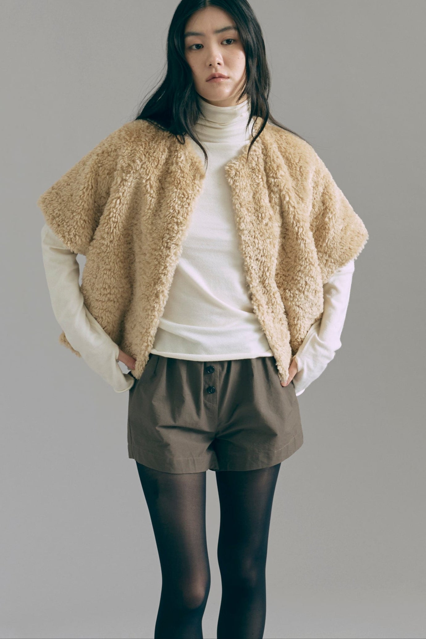 着用カラー:アイボリー モデル身長:165㎝