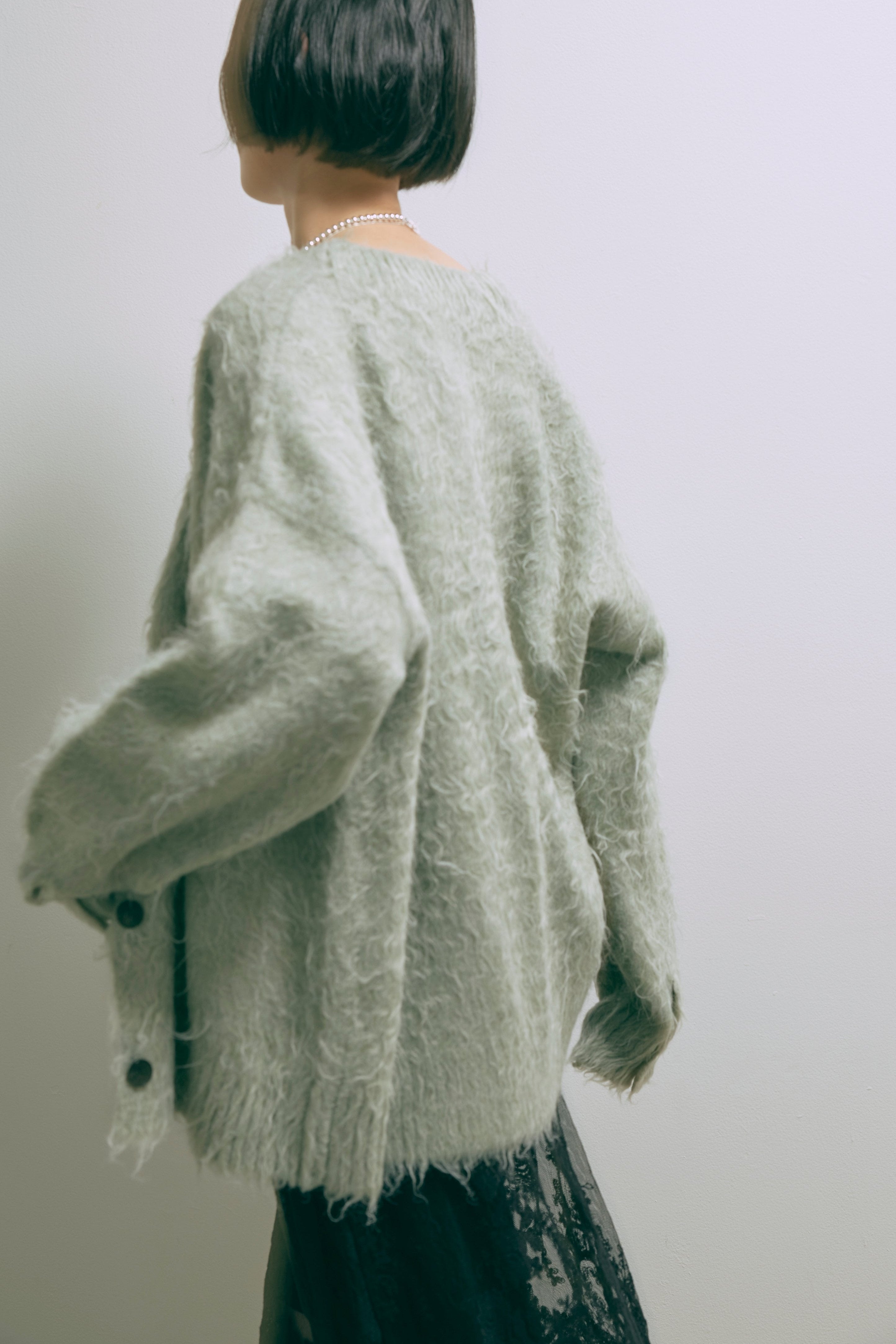 Brashed Shaggy Cardigan