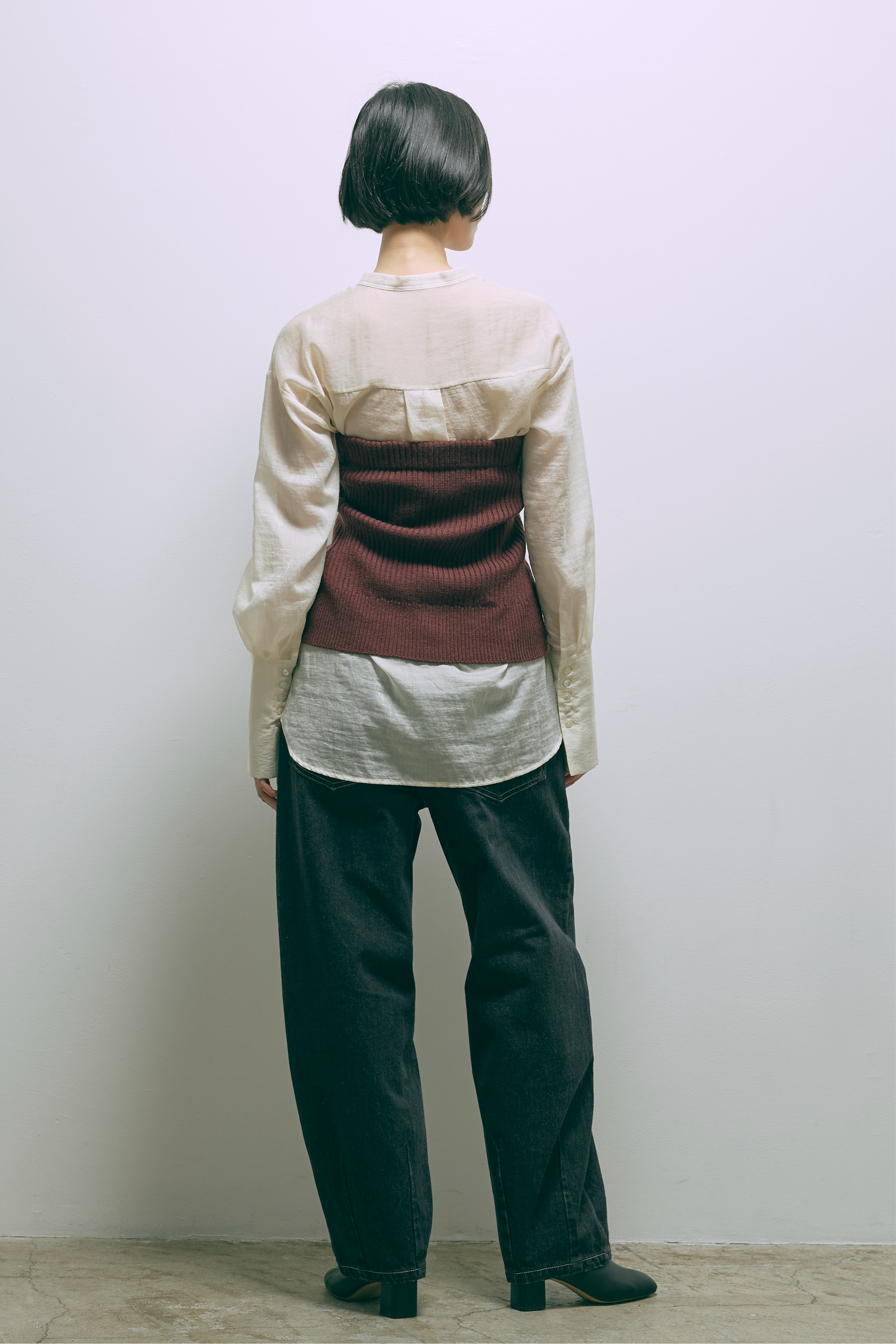 Long Cuff Sheer Blouse