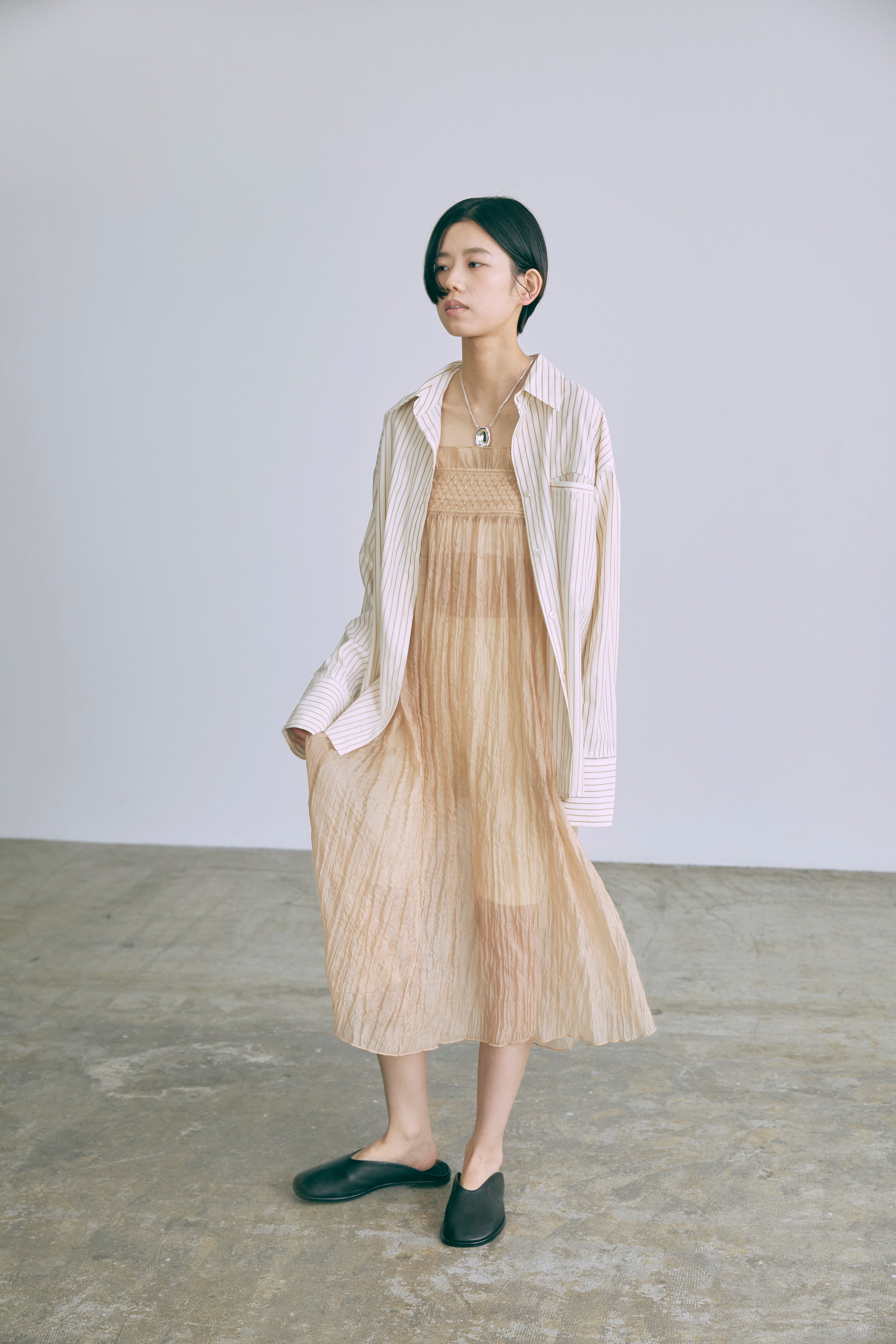 2Way Sheer Crinkled Skirt Dress